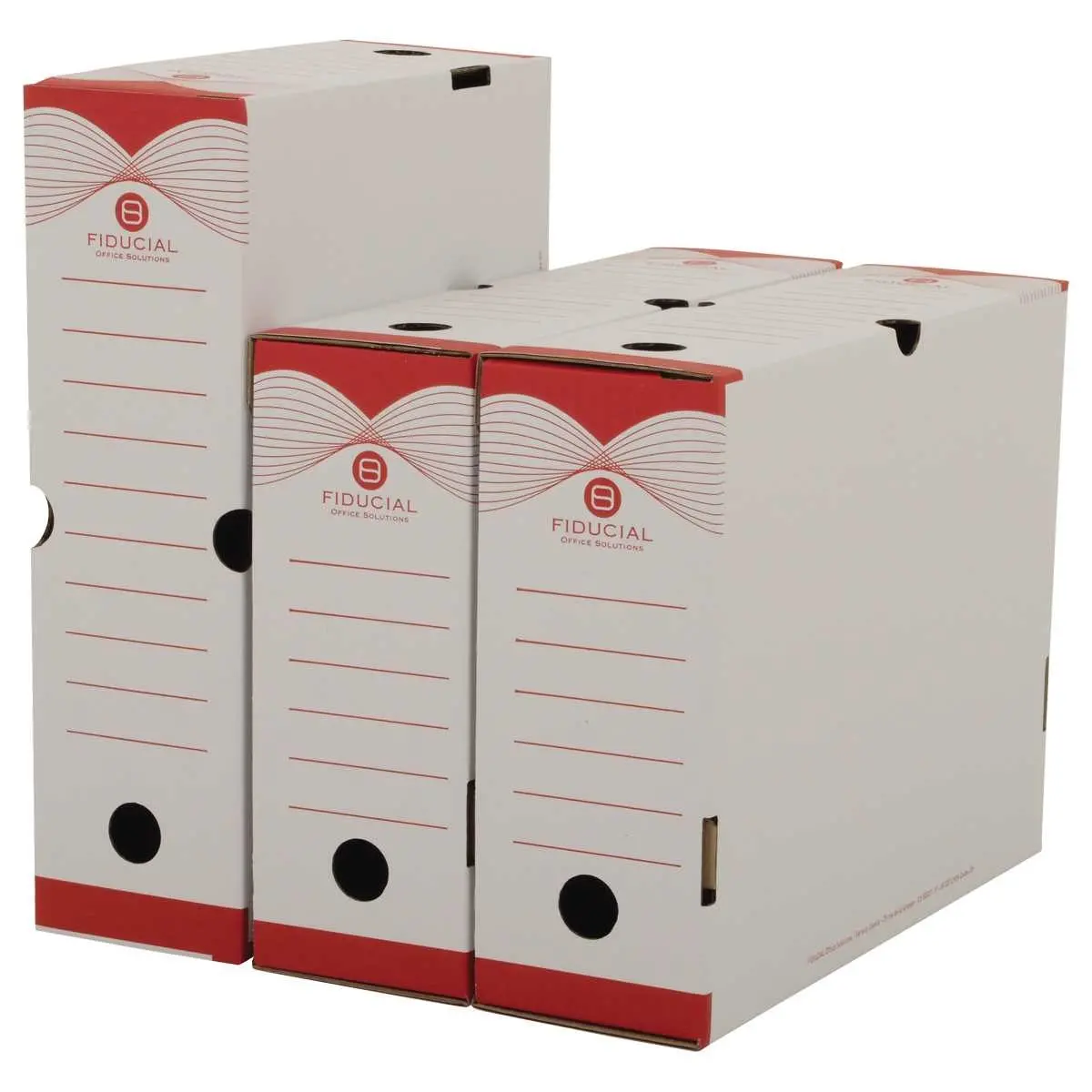 10 Boîtes à archives - Dos 10 cm - Rouge - FIDUCIAL