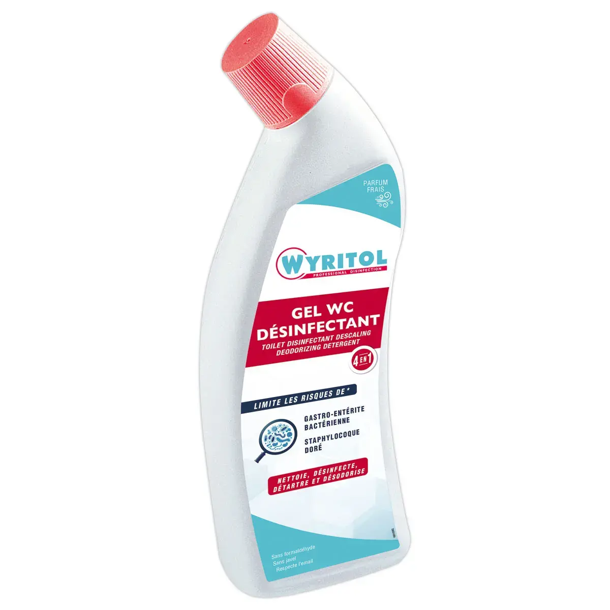 Gel WC d&eacute;sinfectant et d&eacute;tartrant surpuissant - 4 en 1 - 750 ml - Wyritol 