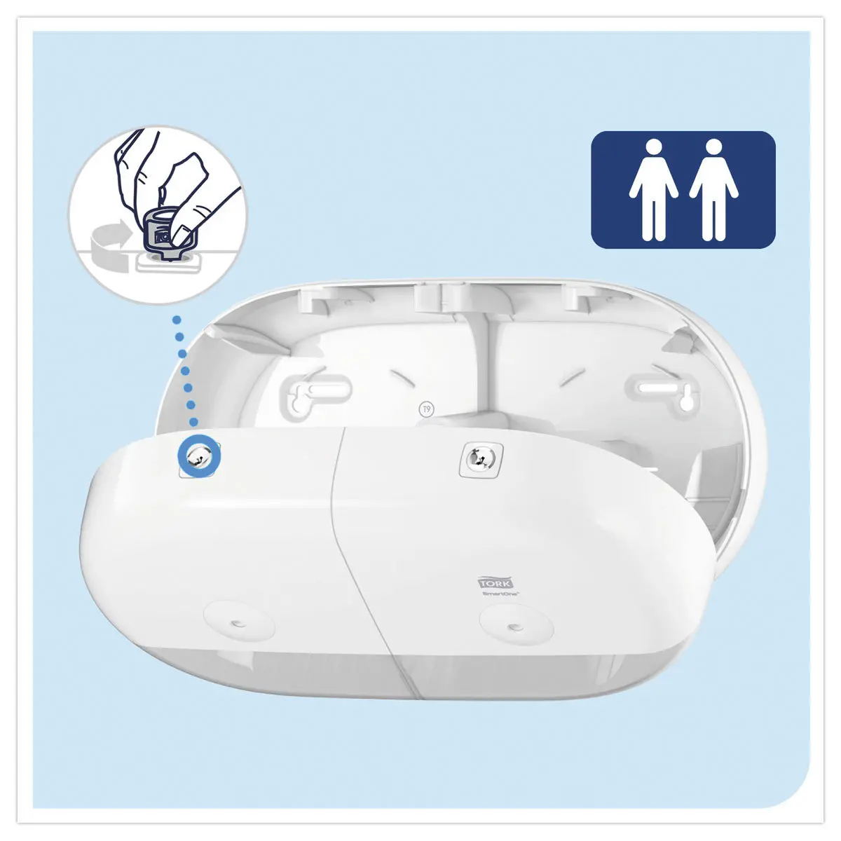 Distributeur de papier toilette Mini Double Tork SmartOne - TORK 