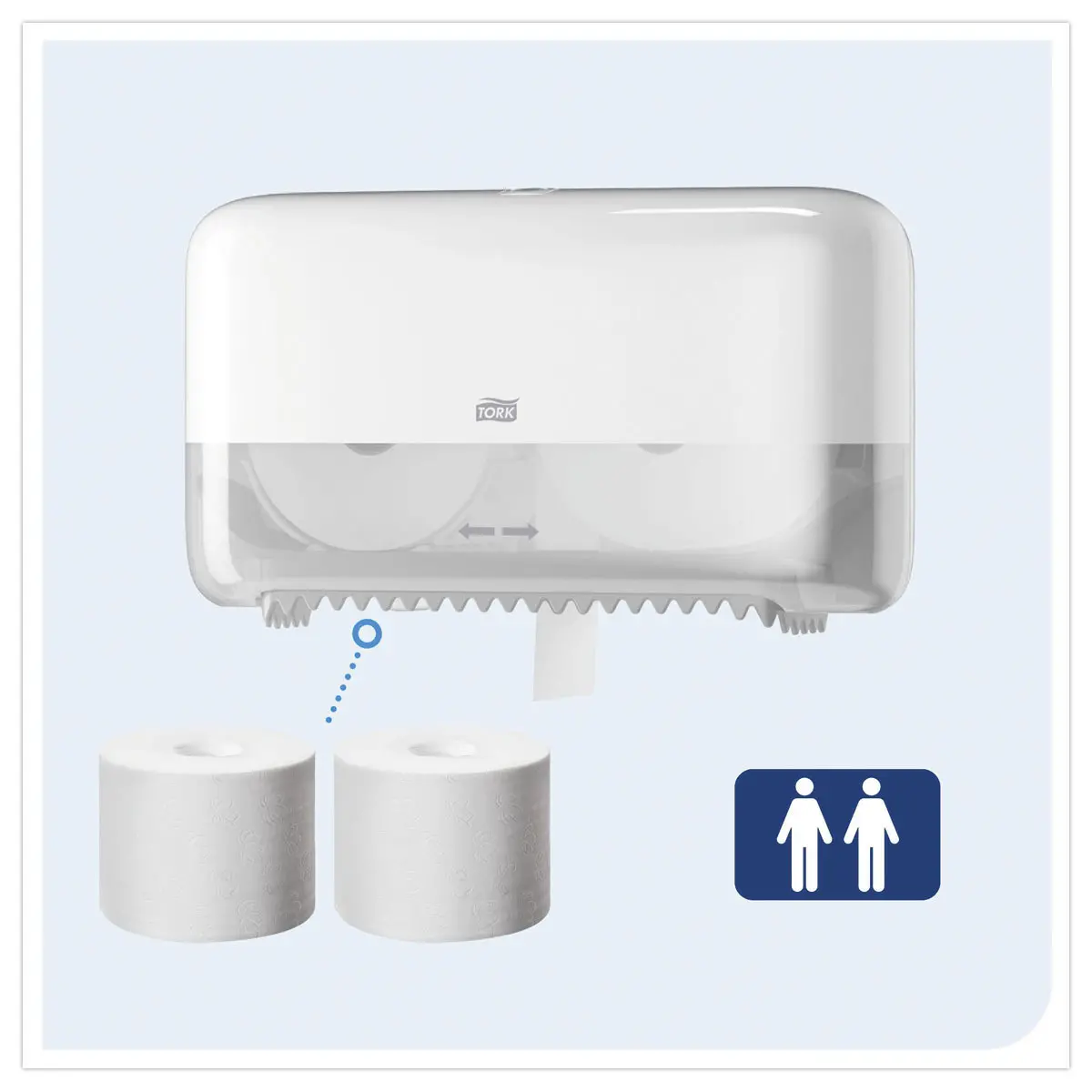 Distributeur double pour papier toilette Mid-Size sans mandrin - TORK