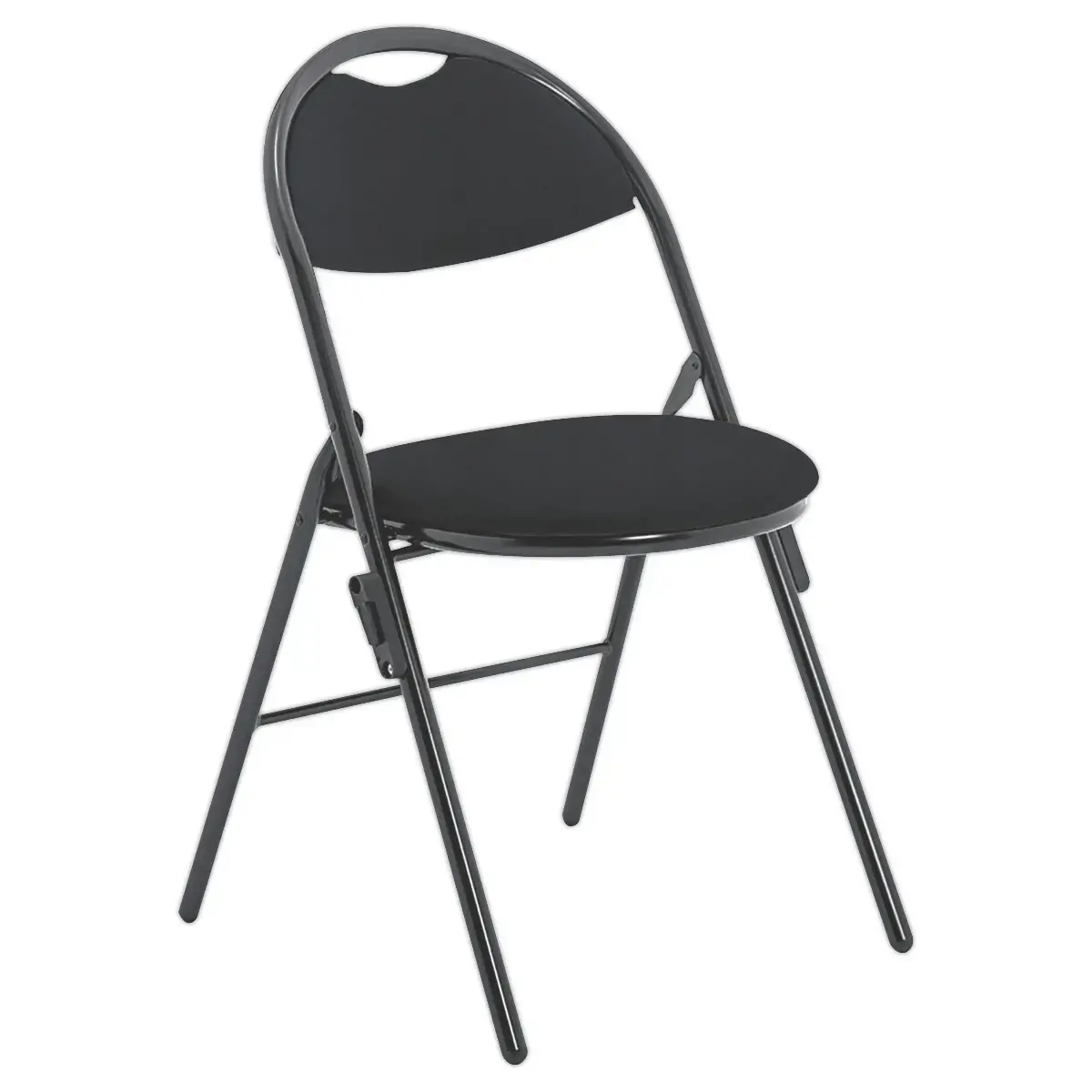 Chaise d'accueil pliante -  Pi&egrave;tement acier &eacute;poxy noir 