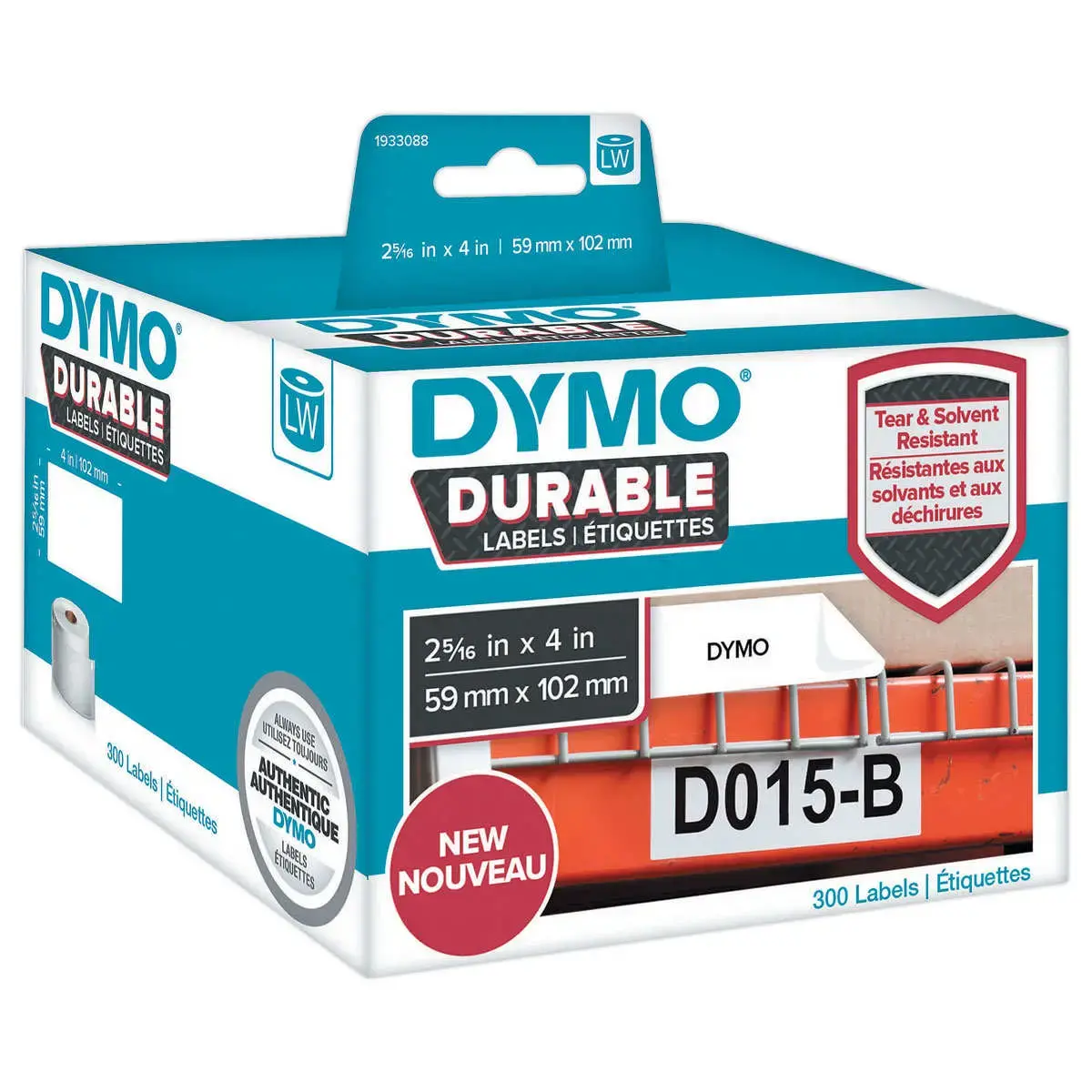 Rouleau de 300 étiquettes DYMO Durable LW expédition - 59 x 102 mm