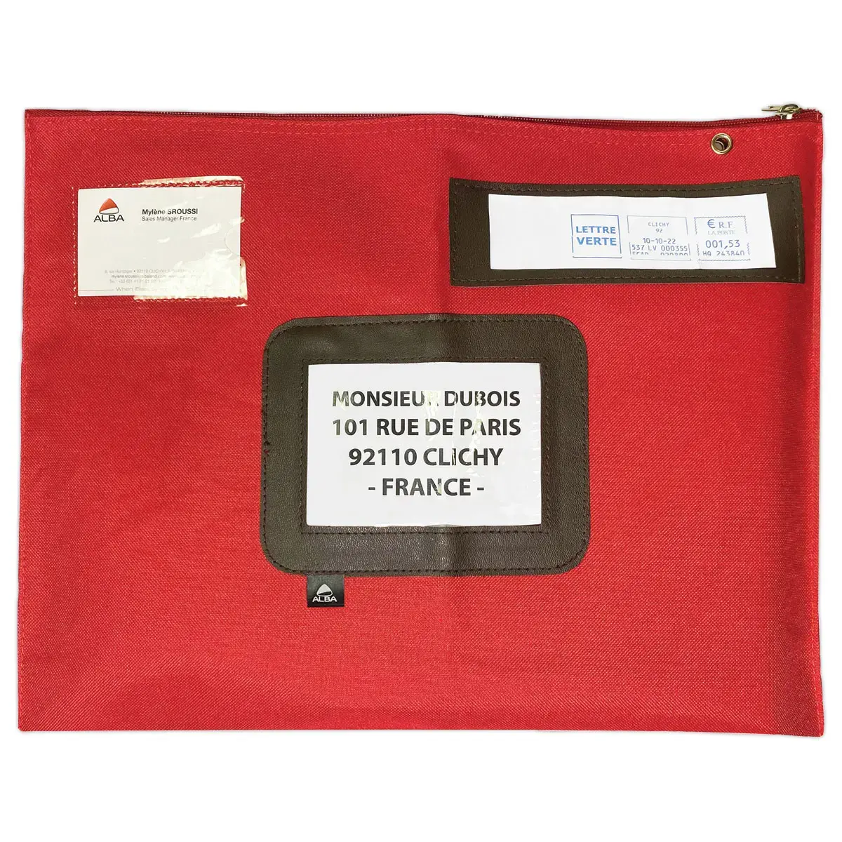 Pochette courrier 42x32 cm rouge en polyester