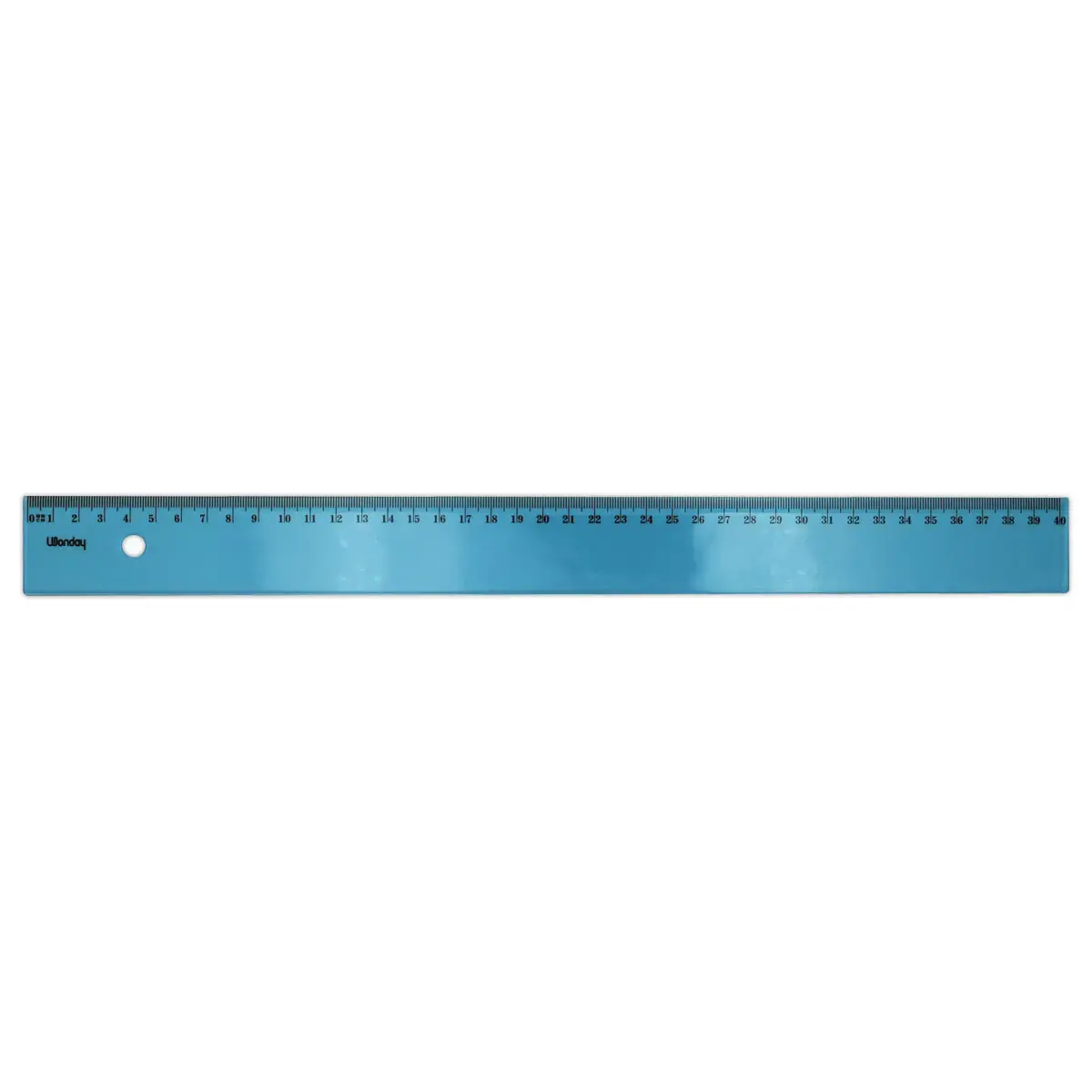 R&egrave;gle Plate 40cm Plastique Bleu Incassable - WONDAY 