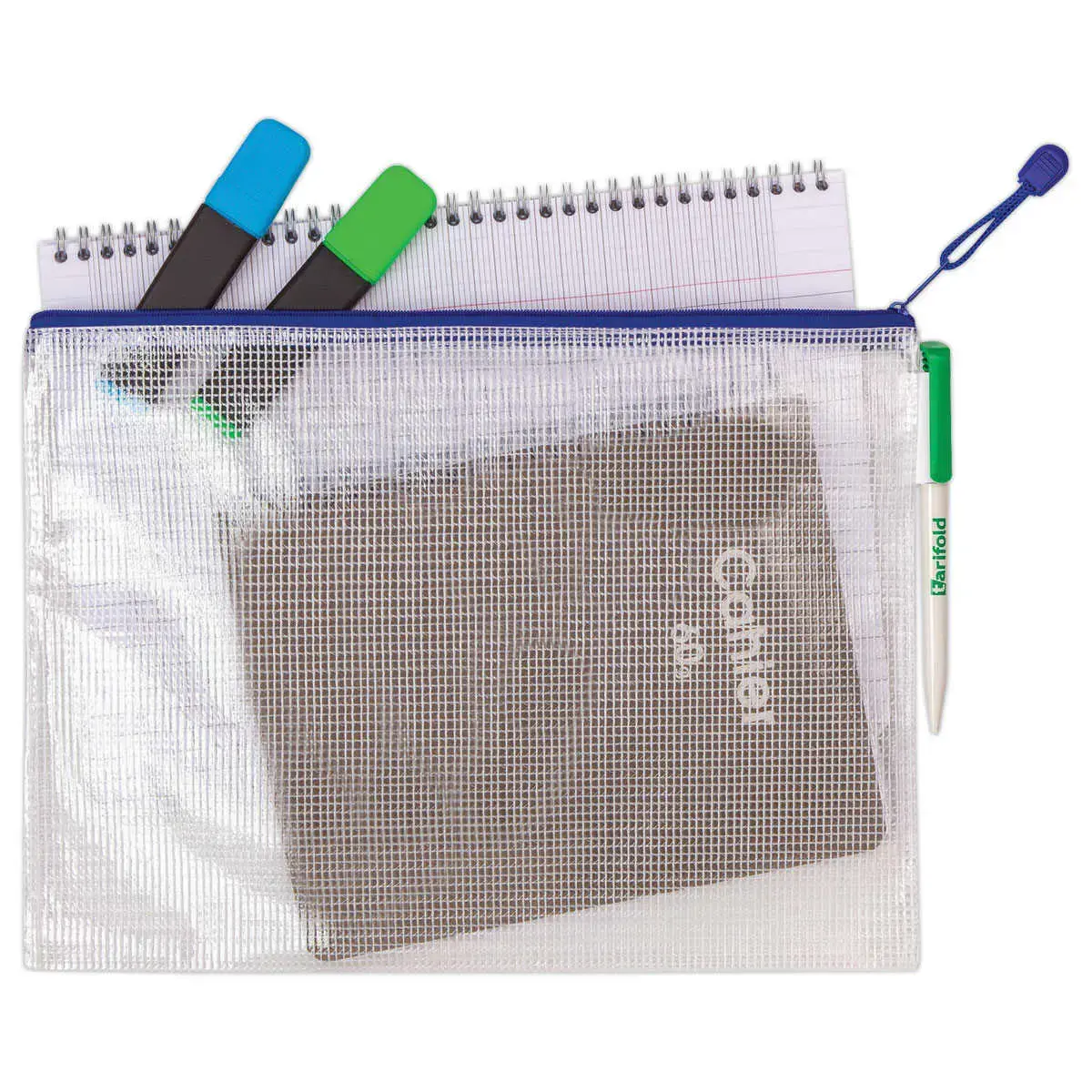 8 Pochettes souples armées zip - A4 - Coloris assortis - TARIFOLD