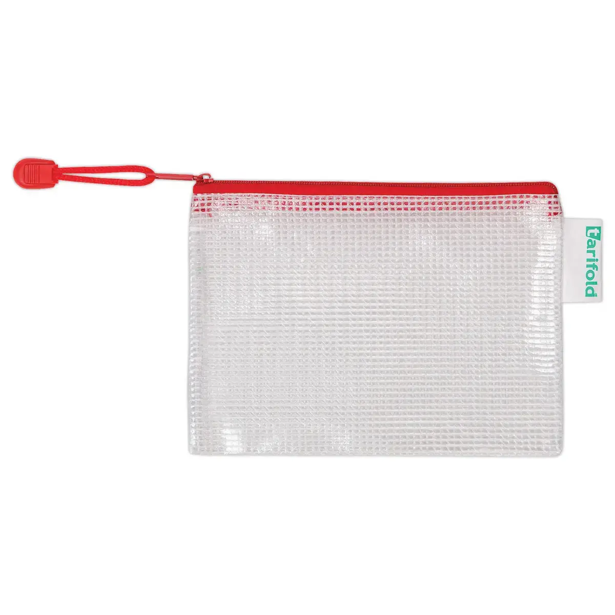 8 Pochettes souples armées zip - A6 - Rouge - TARIFOLD