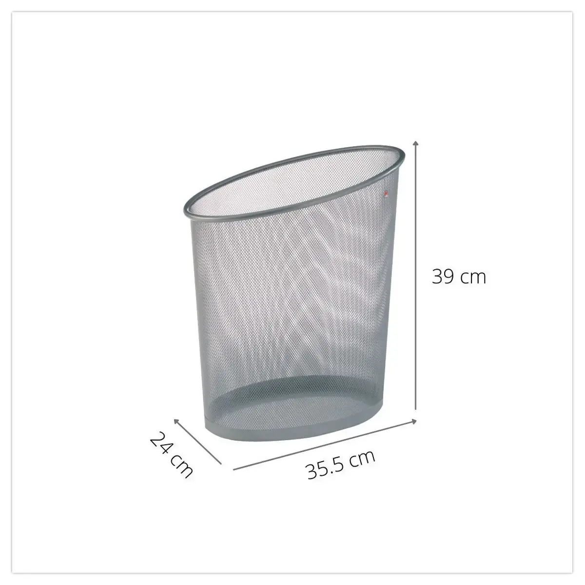 Corbeille &agrave; papier m&eacute;tal mesh 18L - gris - ALBA 
