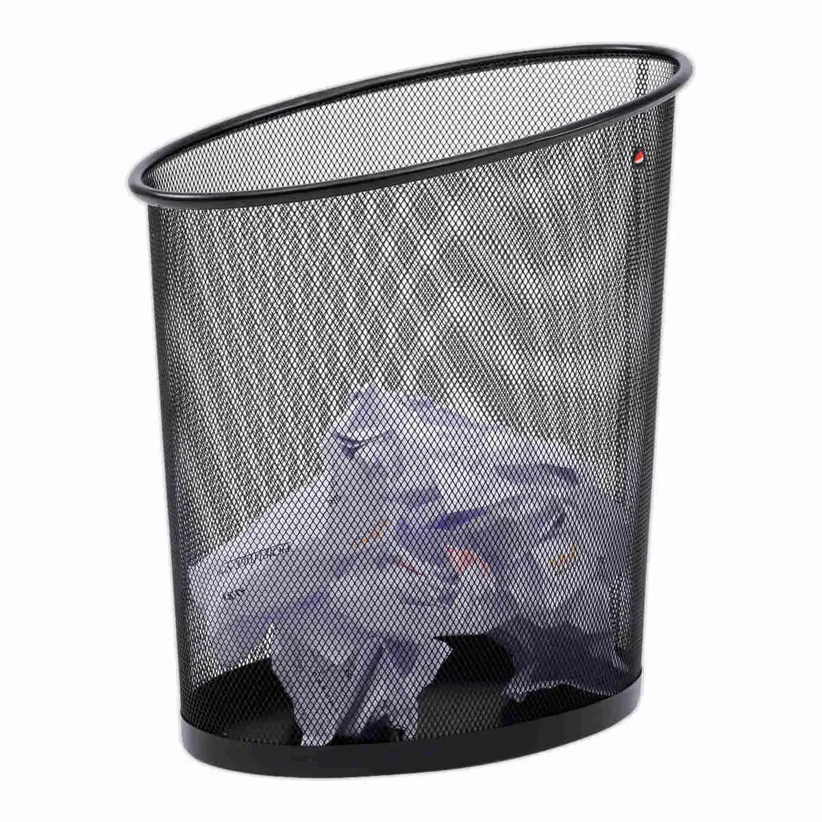 Corbeille à papier métal mesh - 18L - noir