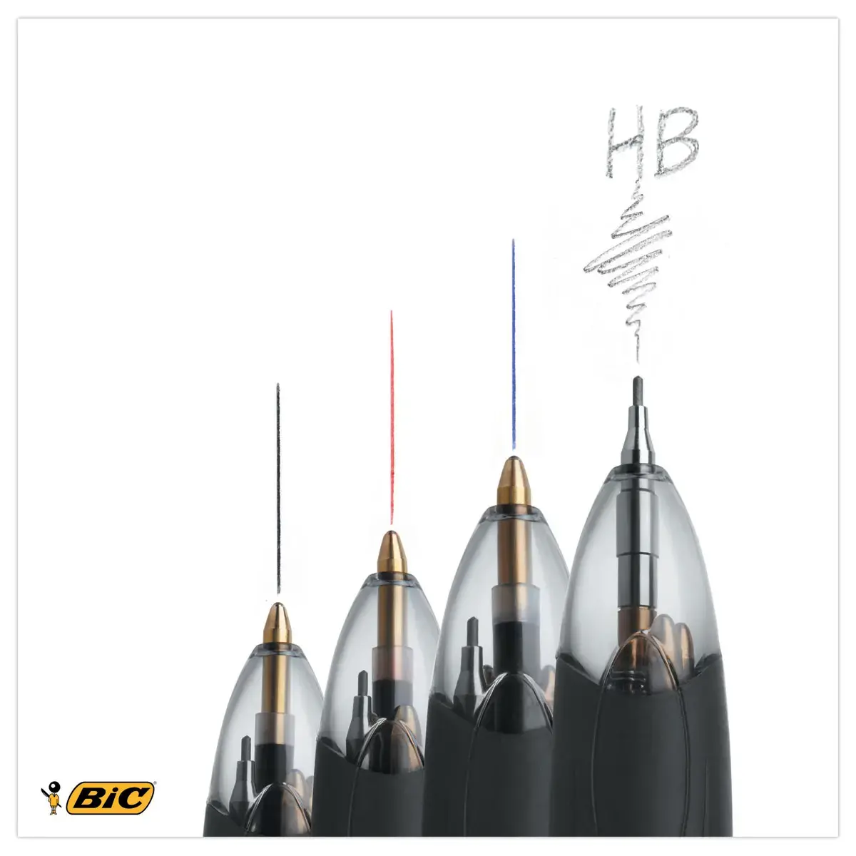 Stylo - 3 couleurs + portemine HB 0,7 mm - BIC