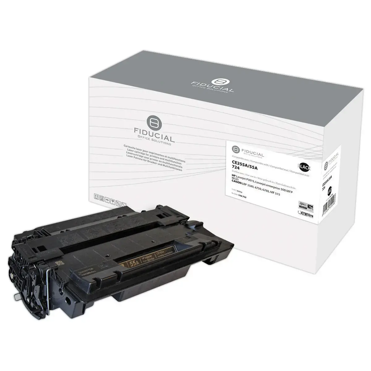 Toner HP 55A CE255A compatible FIDUCIAL - Noir