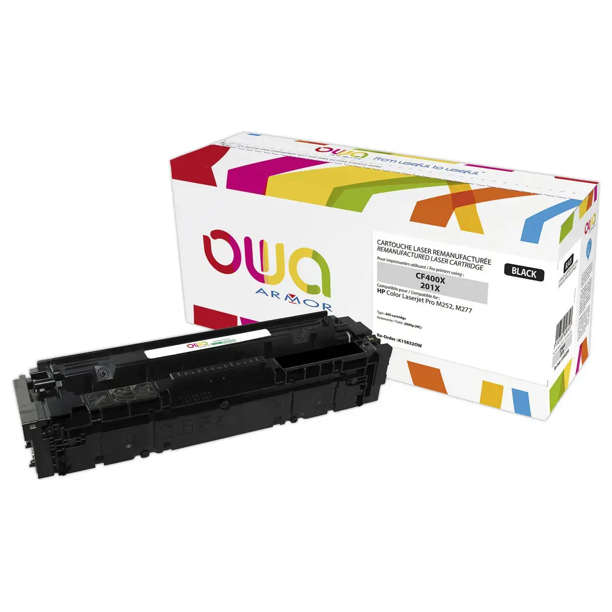 Toner éq. HP CF400X - Haute capacité - Noir - OWA