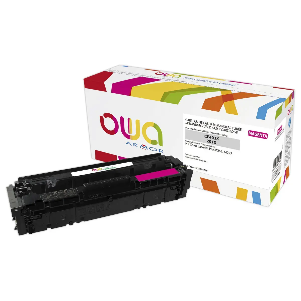 Toner éq. HP CF403X - Haute capacité - Magenta - OWA