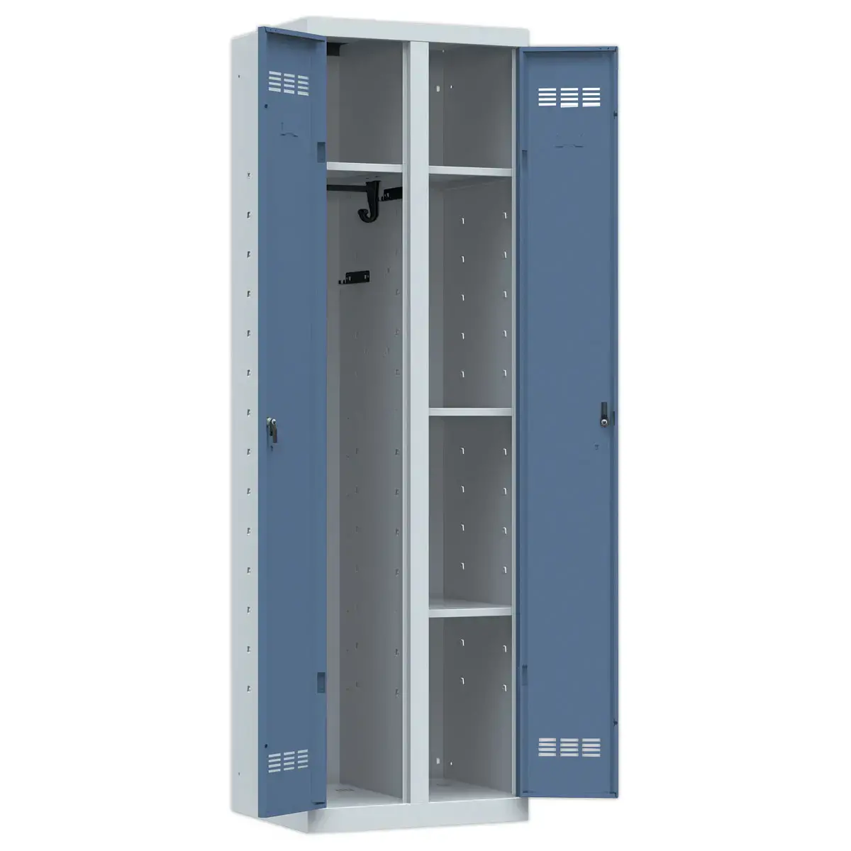 Vestiaire multiservices H.198 x L.60cm, penderie et rangement bleu