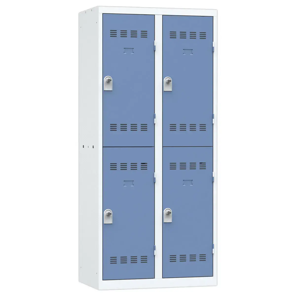 Vestiaire multicases - 2 colonnes 2 cases - Gris/bleu - 180 x 80 cm - VINCO INDUSTRIES 