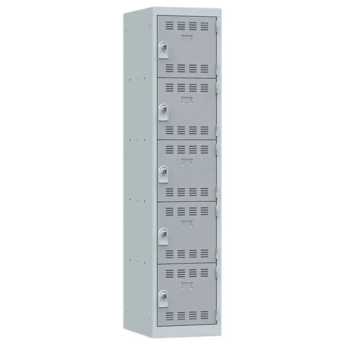Vestiaire multicases - 1 colonne de 5 cases - 180 x 40 cm - Gris - VINCO INDUSTRIES