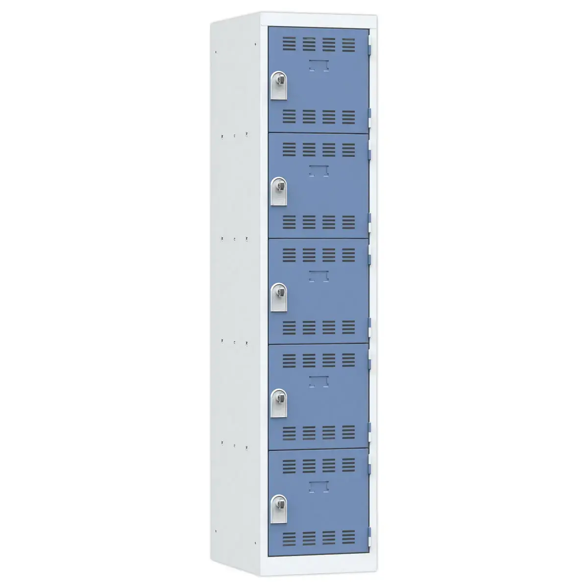 Vestiaire multicases - 1 colonne 5 cases - Gris/bleu - VINCO INDUSTRIES