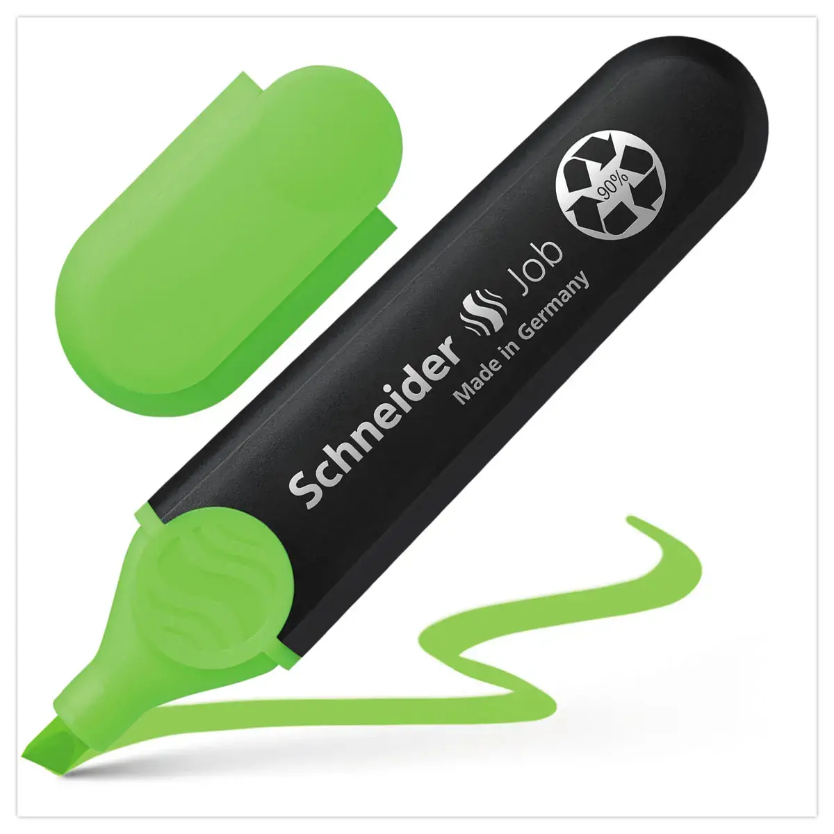 Surligneur Job Vert 1-5mm - Ecologique & Rechargeable - SCHNEIDER 