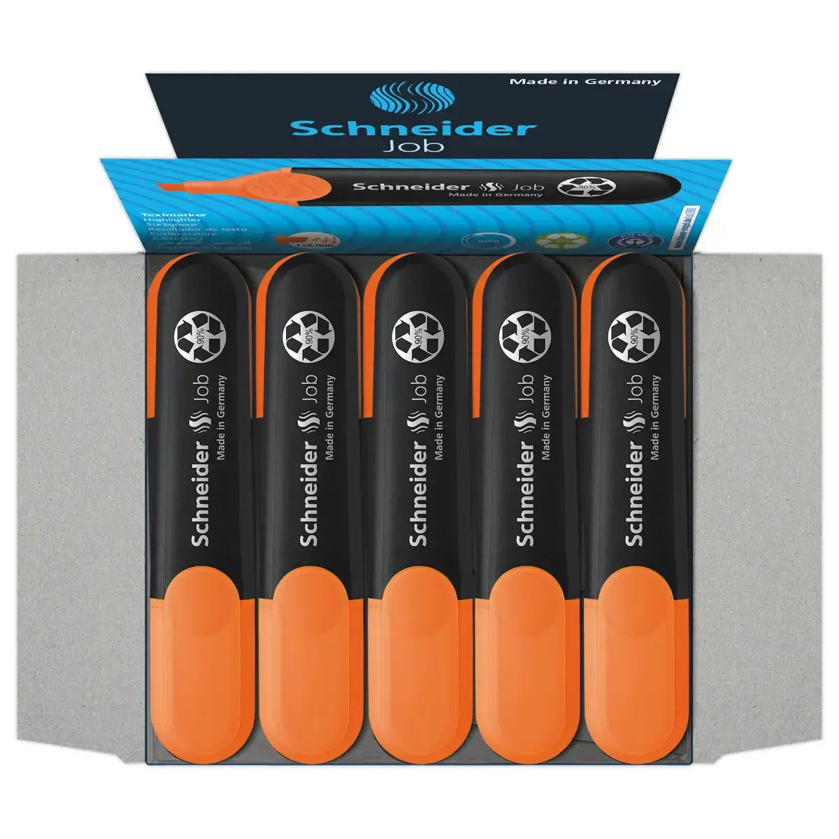 Surligneur Job Orange 1-5mm - Encre Bio & Rechargeable - SCHNEIDER