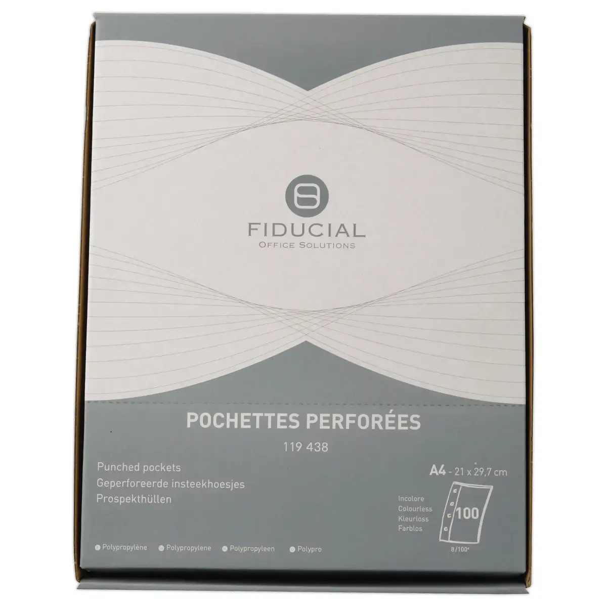 100 Pochettes perfor&eacute;es A4 - FIDUCIAL 
