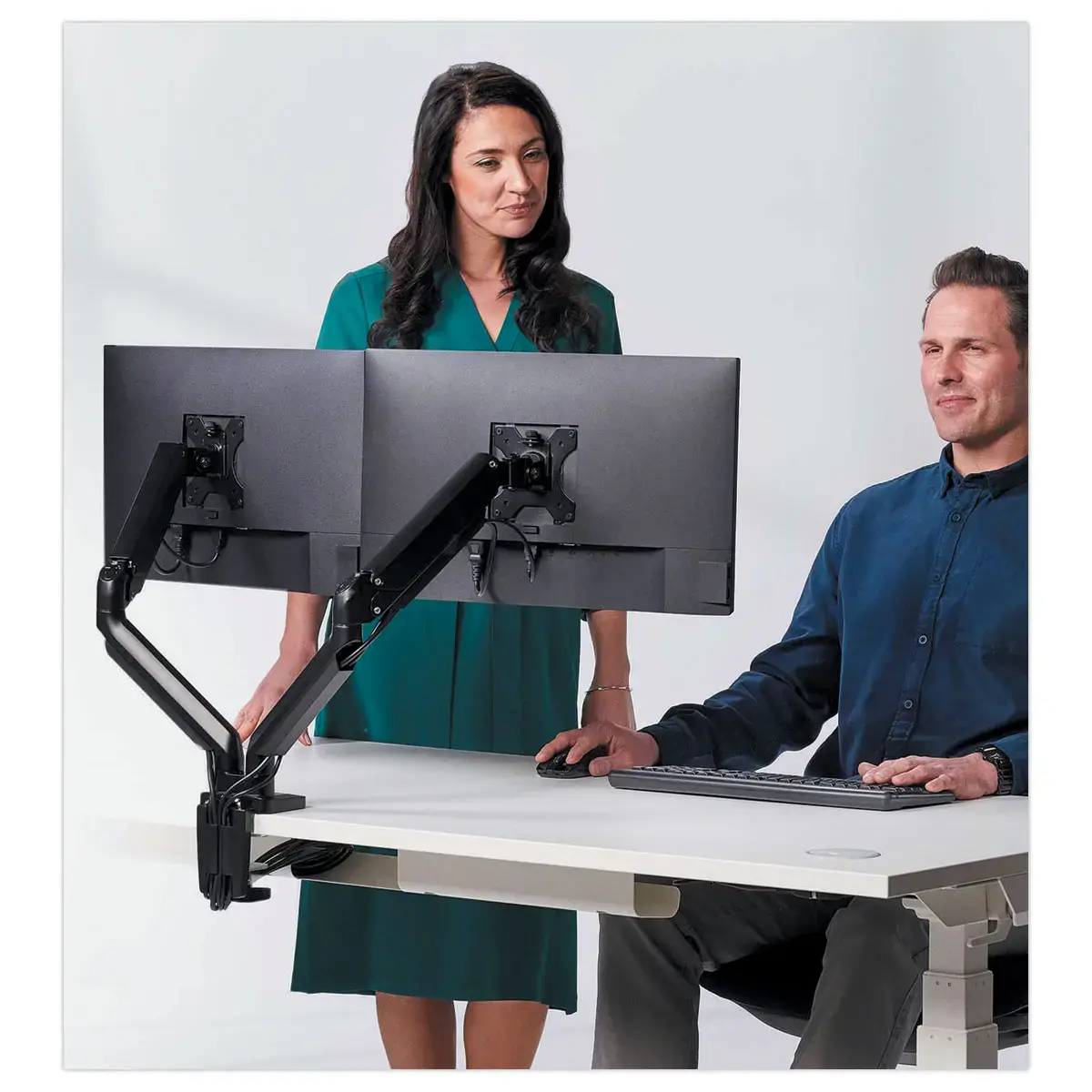 Bras porte-écrans double Platinum Series - Noir - FELLOWES