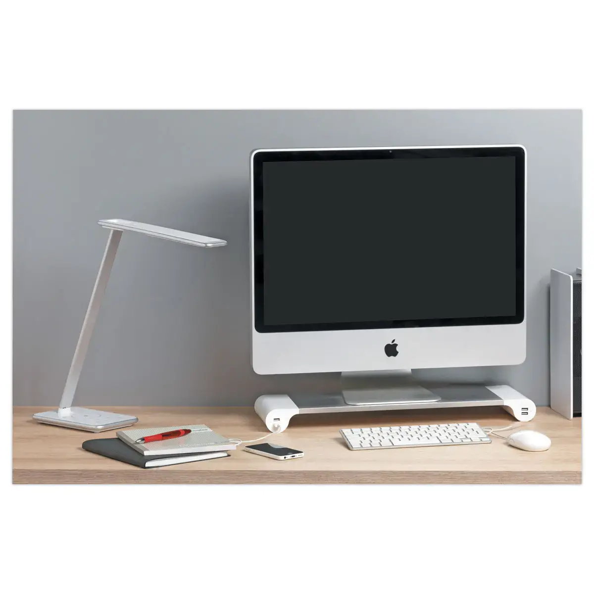 Lampe de bureau JAZZ - Gris m&eacute;tal - UNILUX 