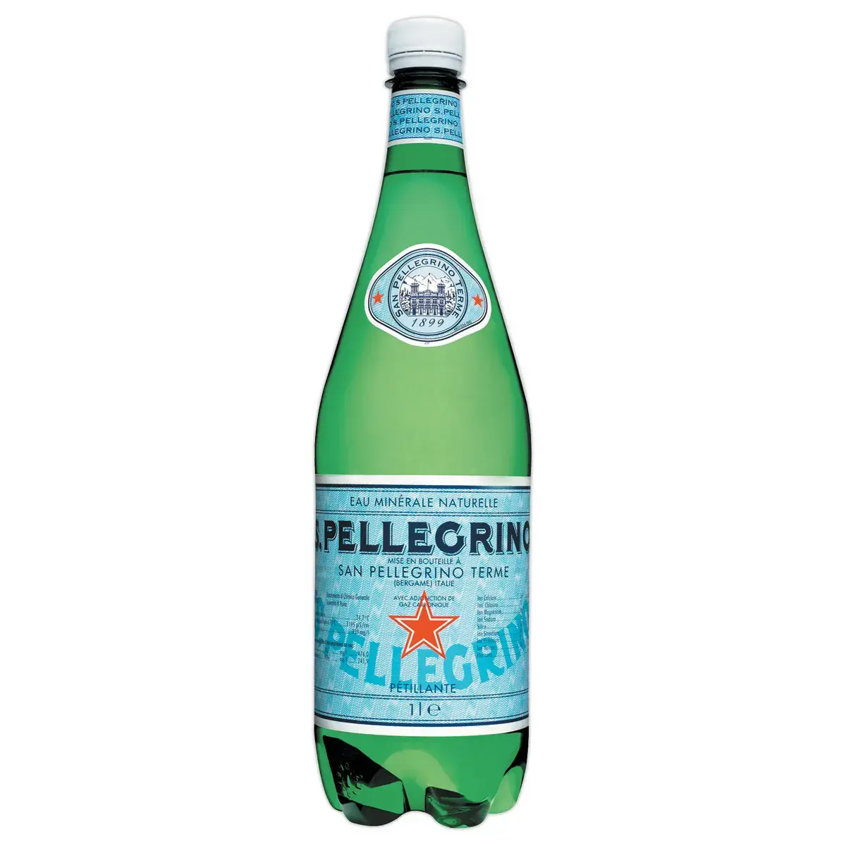 6 Bouteilles d'eau pétillante - 1L - SAN PELLEGRINO