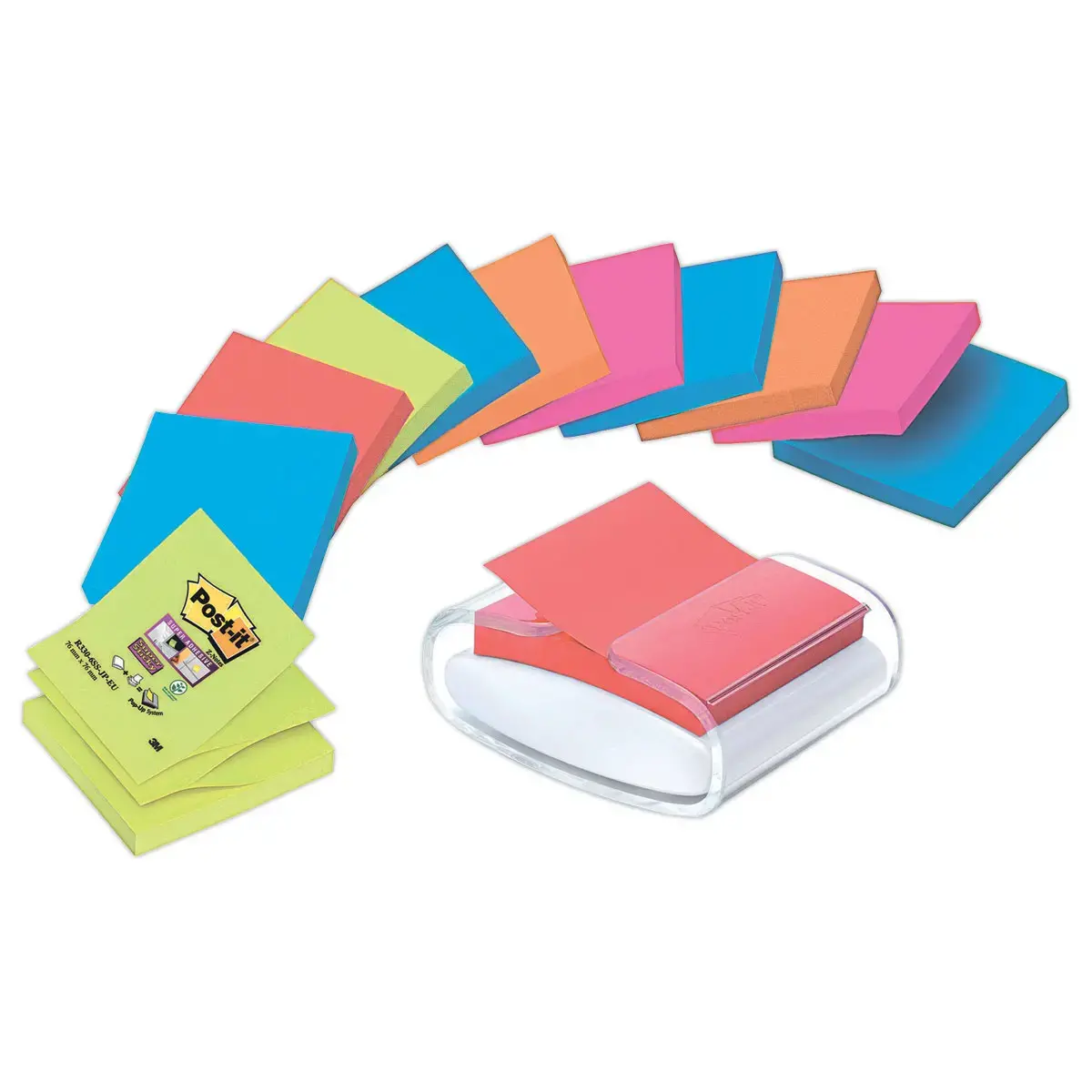 Blocs ZNotes Super Sticky 76x76 mm +d&eacute;vidoir offert - POST IT 