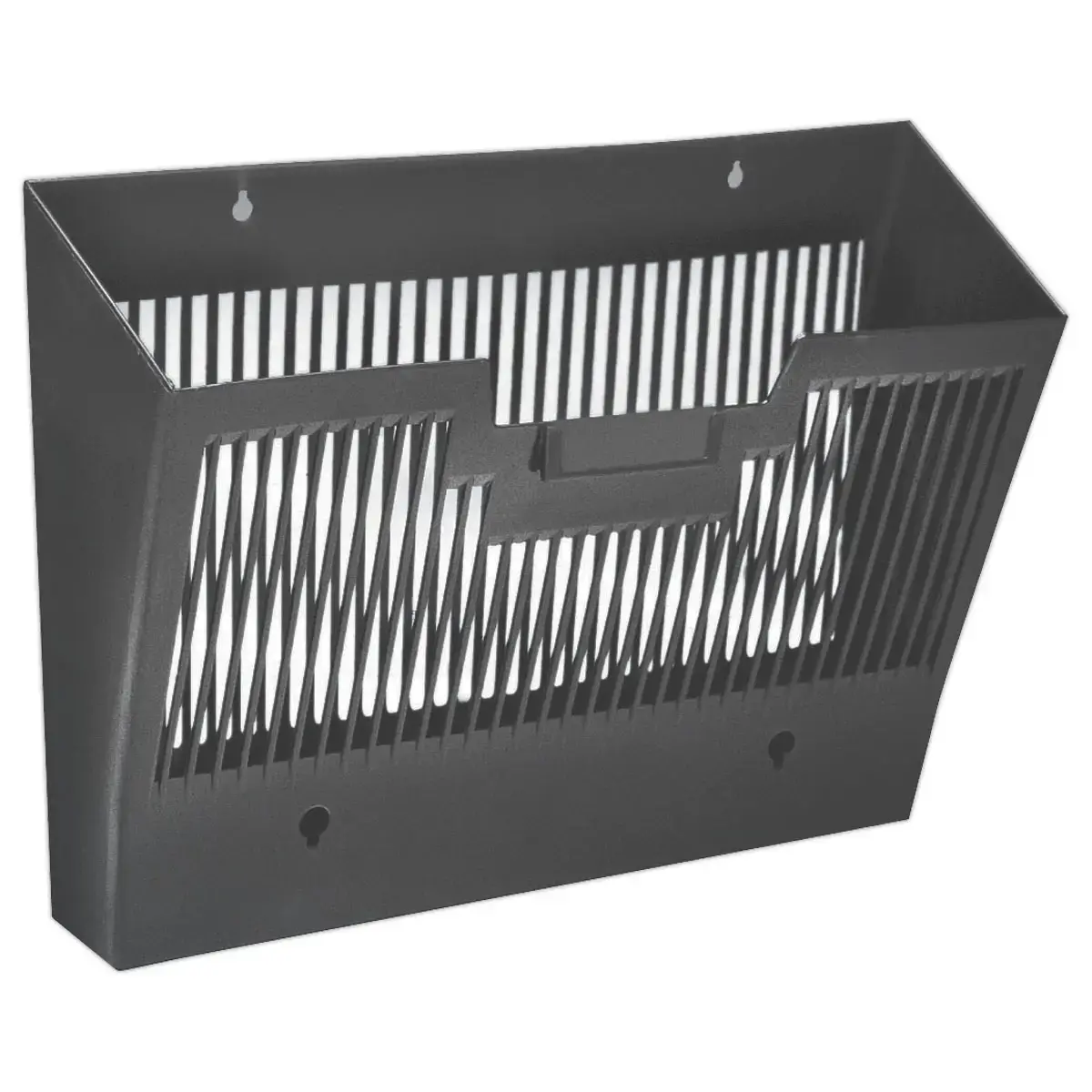 Corbeille murale magn&eacute;tique avec porte-&eacute;tiquettes - Noir - CEP 