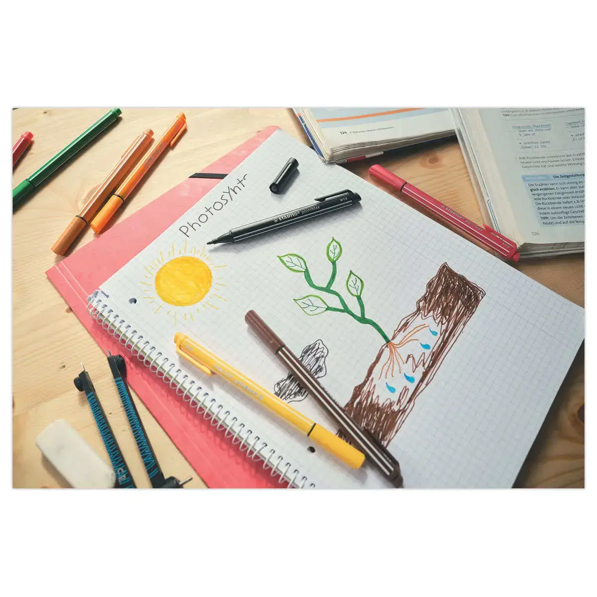 15 stylos-feutres pointMax - Pointe moyenne - Encre eau - Coloris assorti - STABILO 