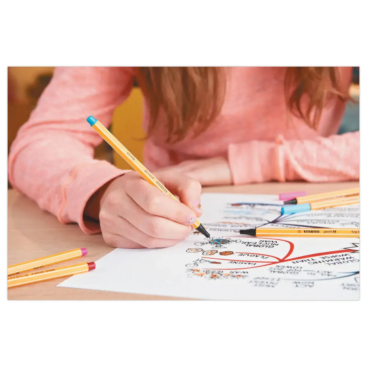 10 Stylos-feutres point 88 - Pointe fine - Encre eau - STABILO