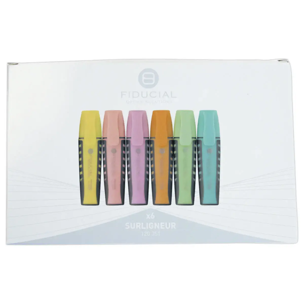 6 Surligneurs pastel - Pointe large - FIDUCIAL OFFICE SOLUTIONS