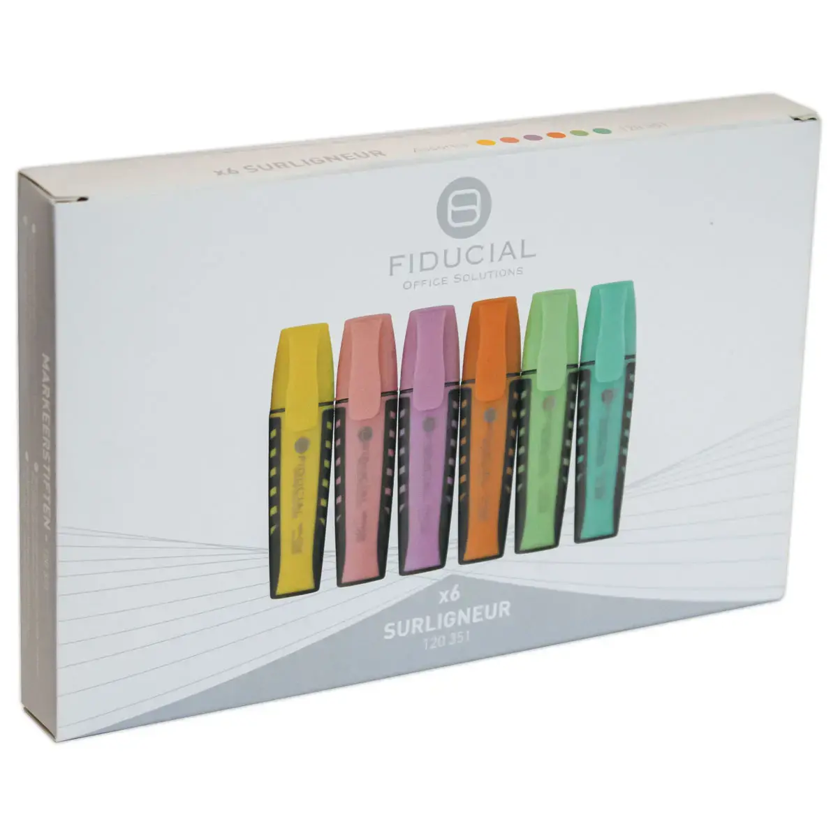 6 Surligneurs pastel - Pointe large - FIDUCIAL OFFICE SOLUTIONS