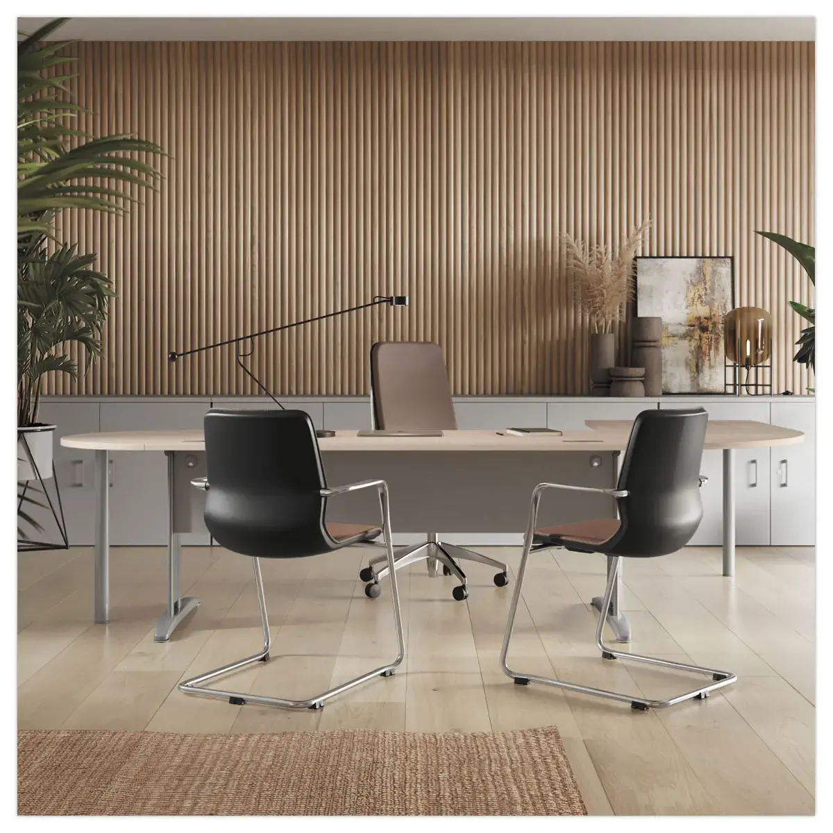 Bureau Buenos Aires - 120 x 80 cm - Plateau hêtre et pieds alu - FIDUCIAL OFFICE SOLUTIONS