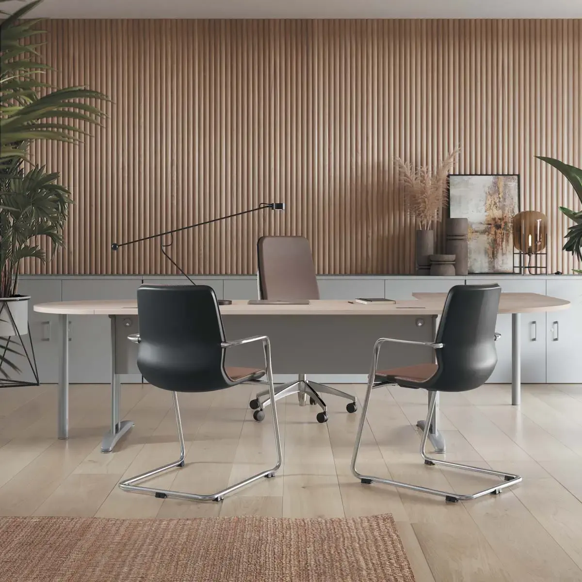 Bureau Buenos Aires - 120 x 80 cm - Plateau noyer et pieds aluminium - FIDUCIAL OFFICE SOLUTIONS 