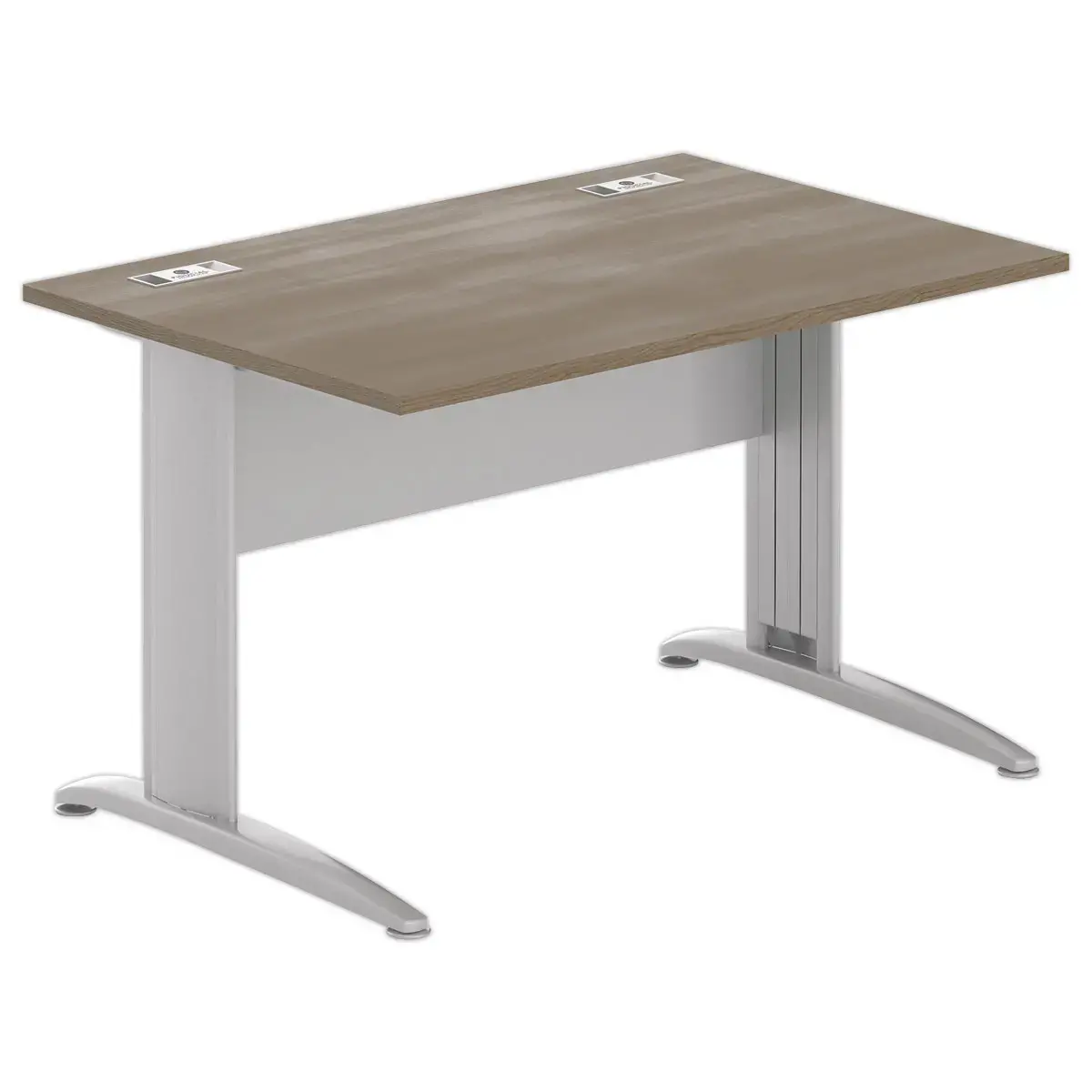 Bureau BUENOS AIRES - Plateau noyer et pieds aluminium - 120x80 cm 