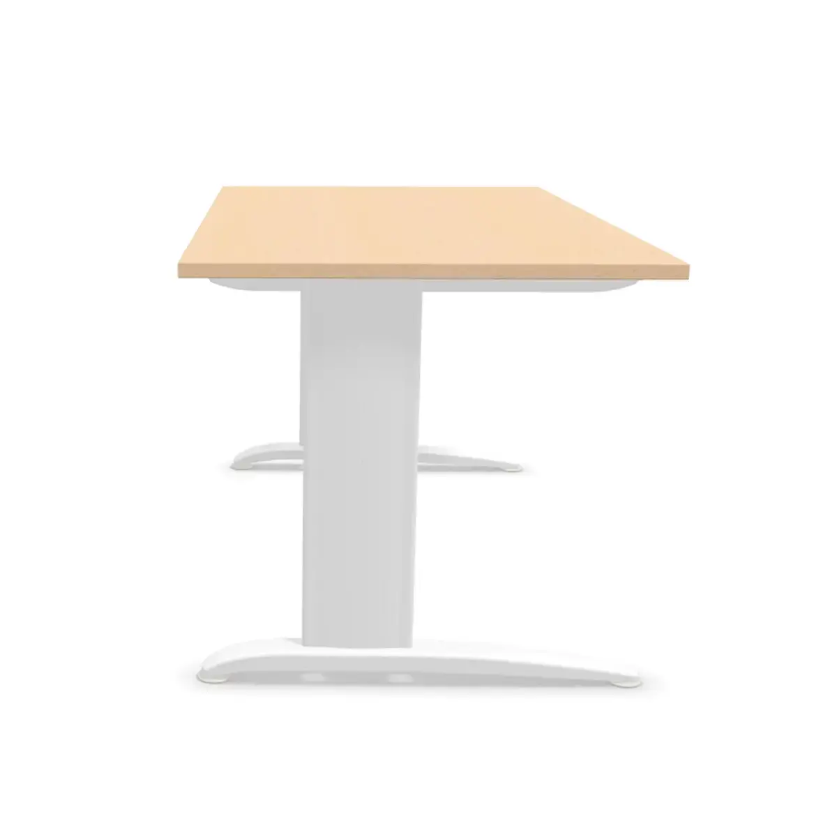 Bureau Buenos Aires - 140 x 80 cm - Plateau h&ecirc;tre et pieds blancs - FIDUCIAL OFFICE SOLUTIONS 