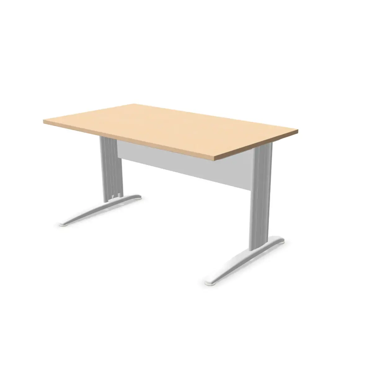 Bureau Buenos Aires - 140 x 80 cm - Plateau h&ecirc;tre et pieds blancs - FIDUCIAL OFFICE SOLUTIONS 