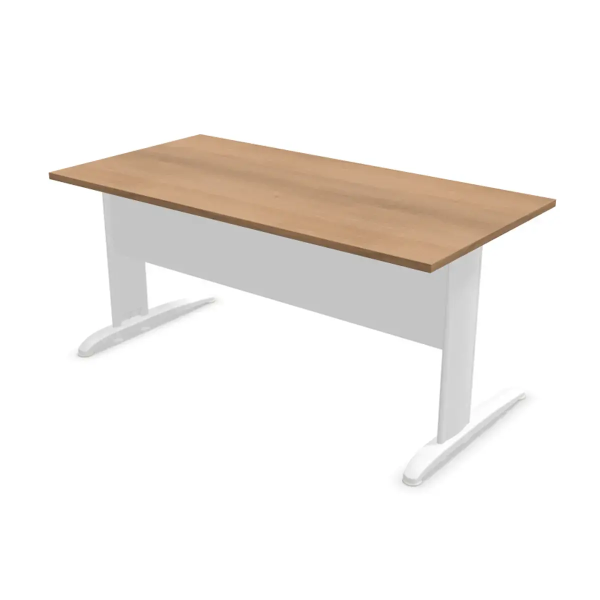 Bureau Buenos Aires - 160 x 80 cm - Plateau noyer et pieds blancs - FIDUCIAL OFFICE SOLUTIONS