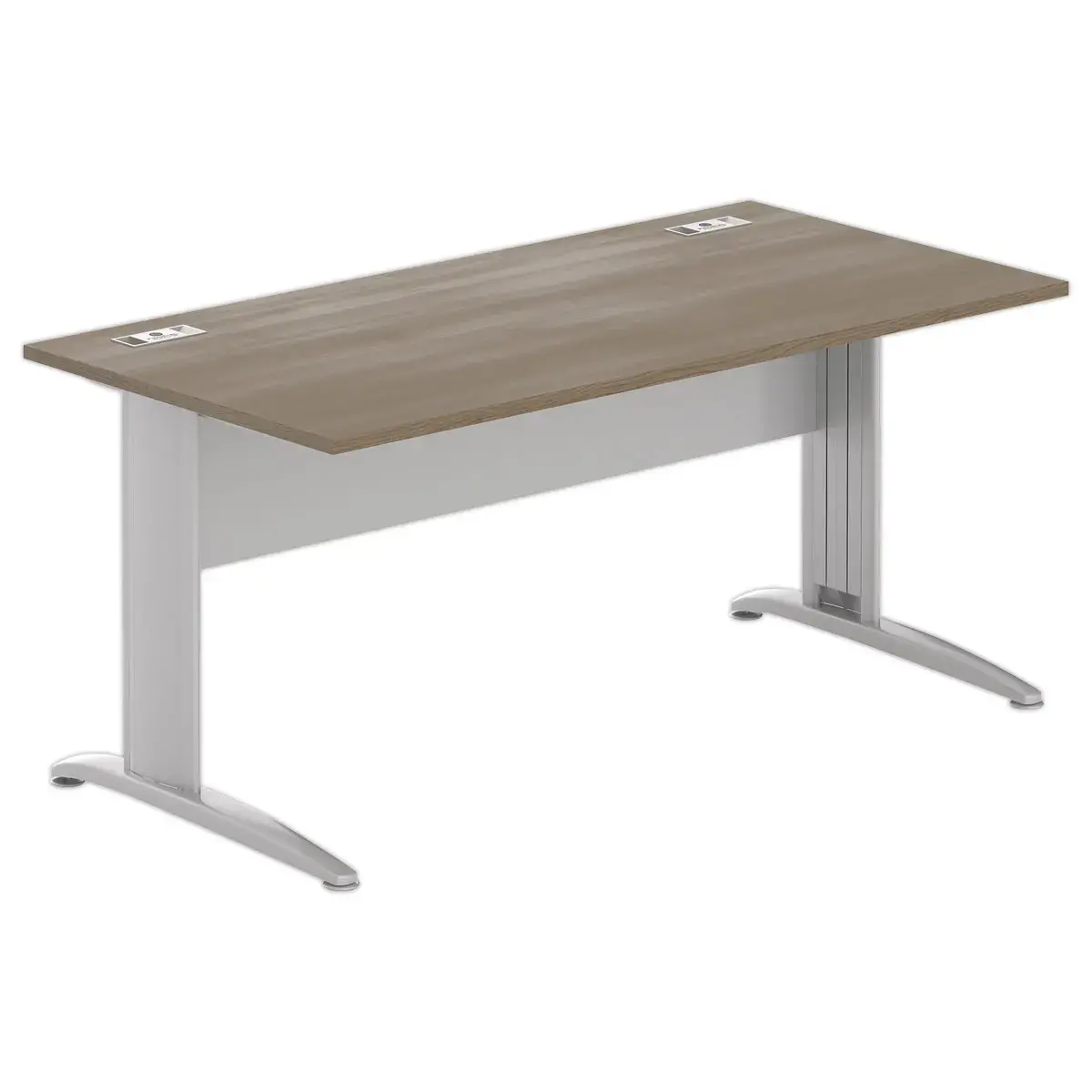 Bureau Buenos Aires - Plateau noyer et pieds alu - 160x80 cm - FIDUCIAL OFFICE SOLUTIONS 