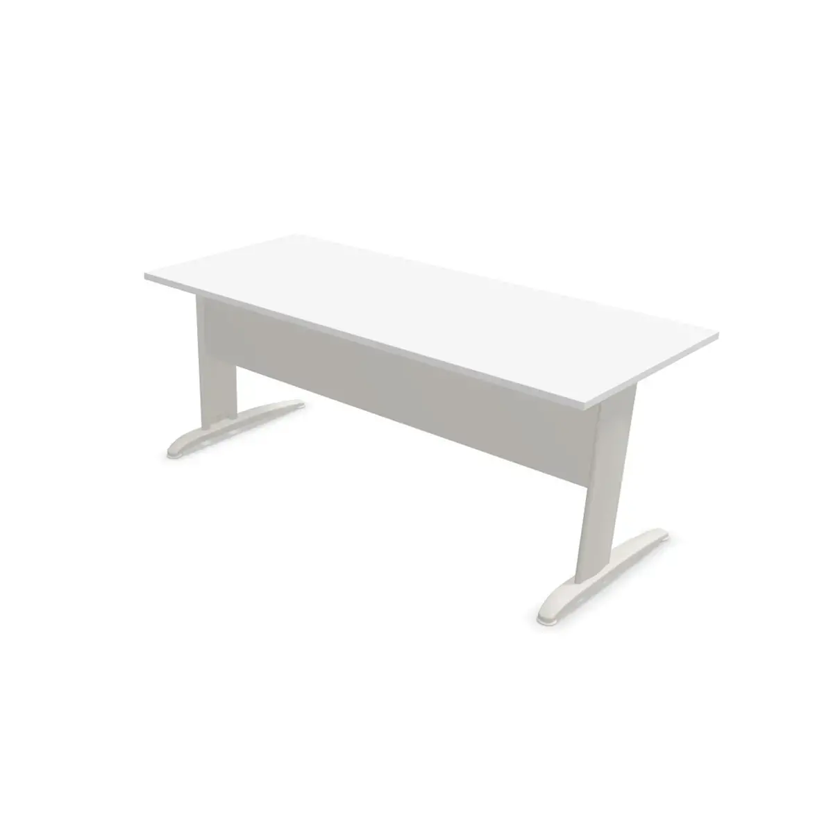 Bureau BUENOS AIRES - Plateau blanc et pieds aluminium - 180x80 cm 