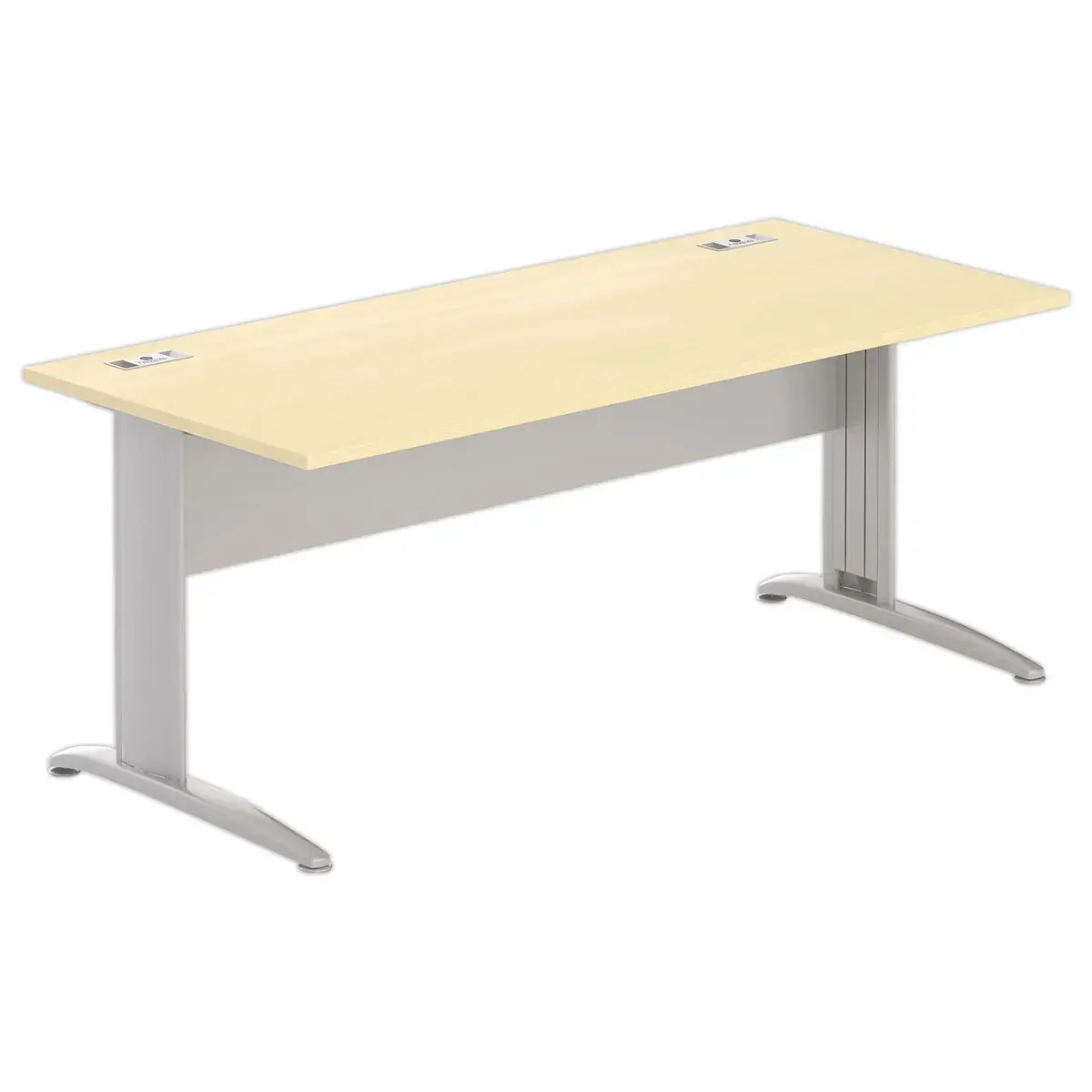 Bureau Buenos Aires - 180 x 80 cm - Plateau hêtre pieds alu - FIDUCIAL OFFICE SOLUTIONS
