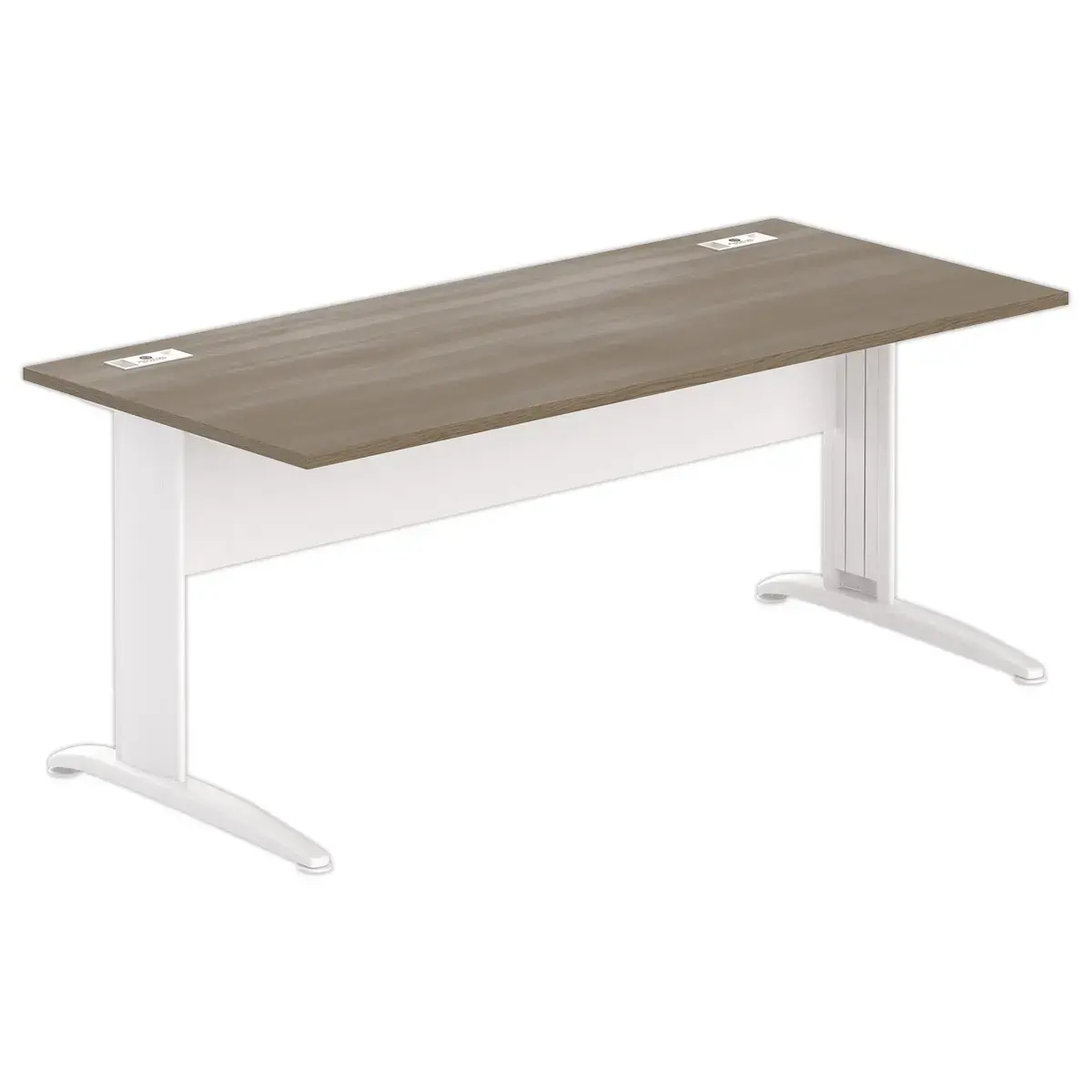 Bureau Buenos Aires - 180 x 80 cm - Plateau noyer et pieds blancs - FIDUCIAL OFFICE SOLUTIONS 