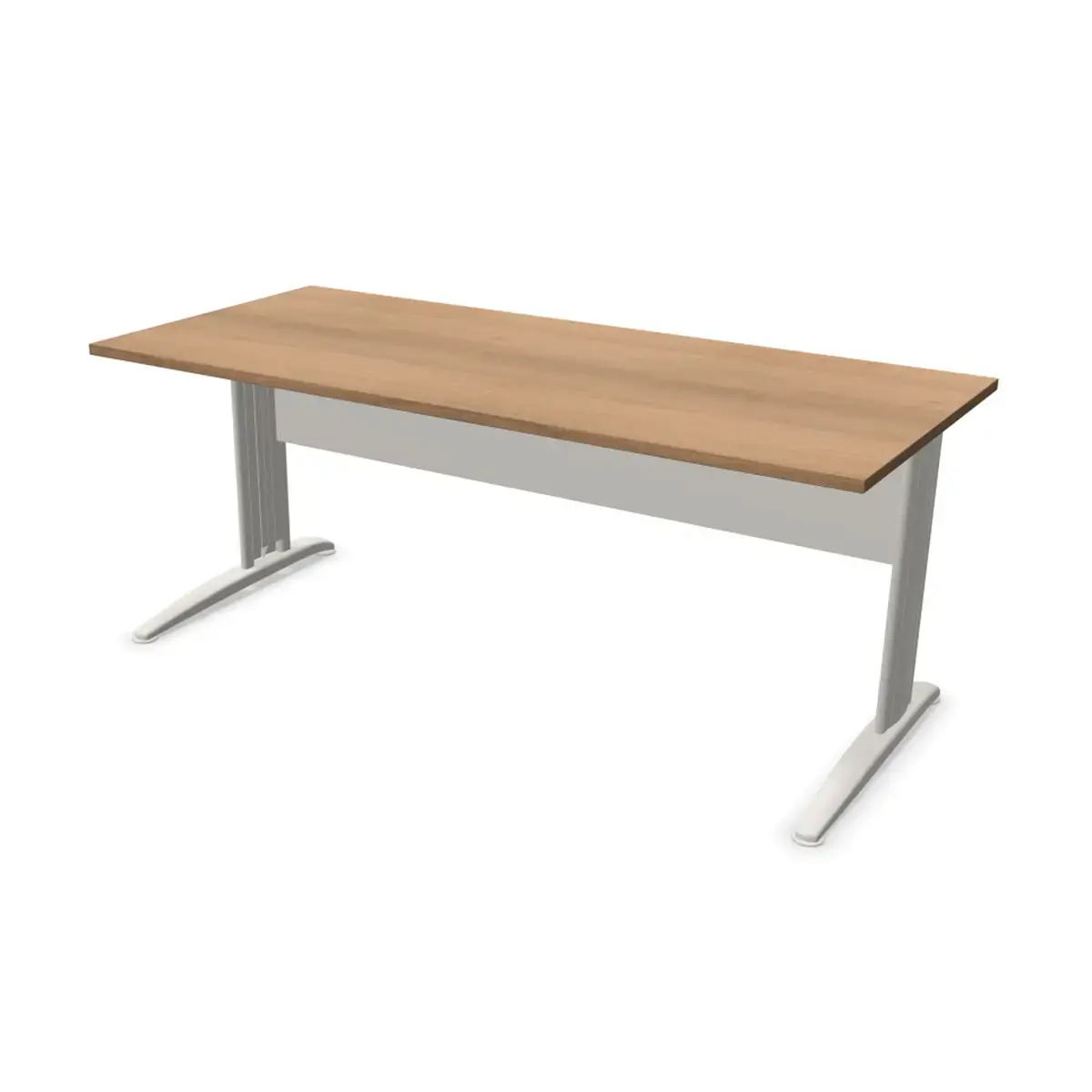 Bureau Buenos Aires - Plateau noyer et pieds aluminium - 180x80 cm 