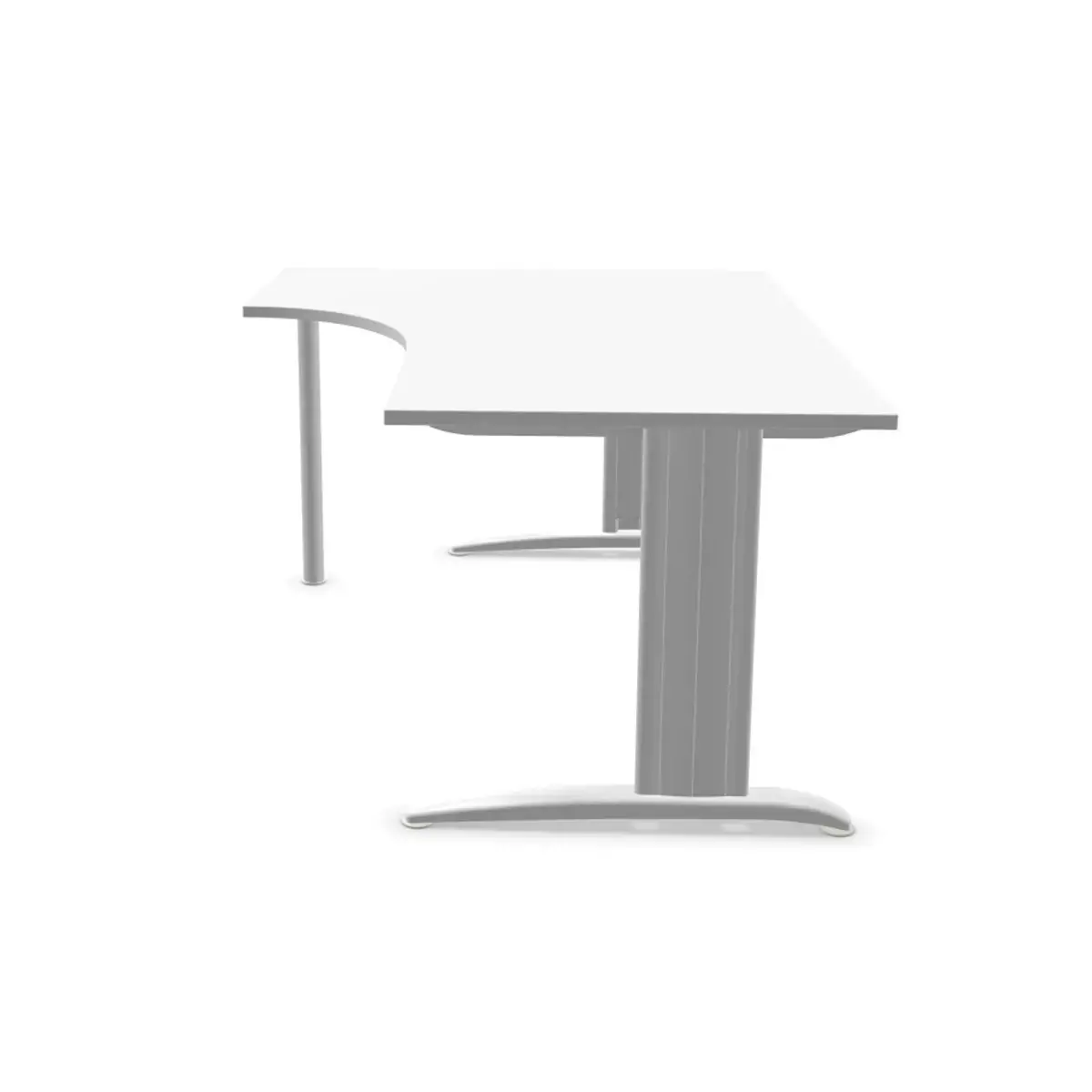 Bureau BUENOS AIRES compact retour &agrave; gauche blanc/blanc, L160 