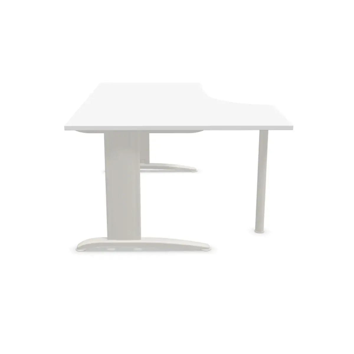 Bureau BUENOS AIRES compact retour &agrave; gauche blanc/alu, L160 