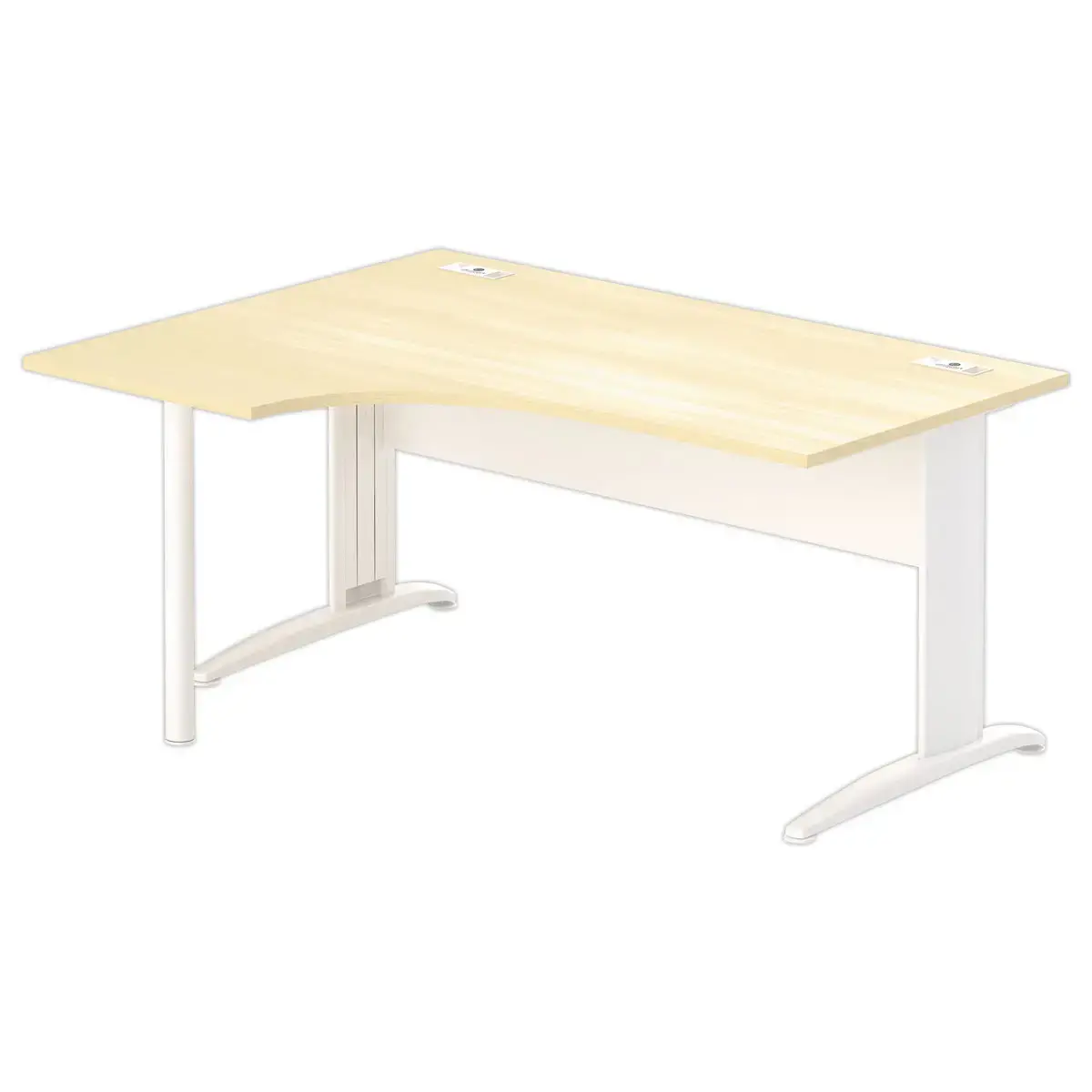 Bureau BUENOS AIRES compact retour à gauche hêtre/blanc, L160
