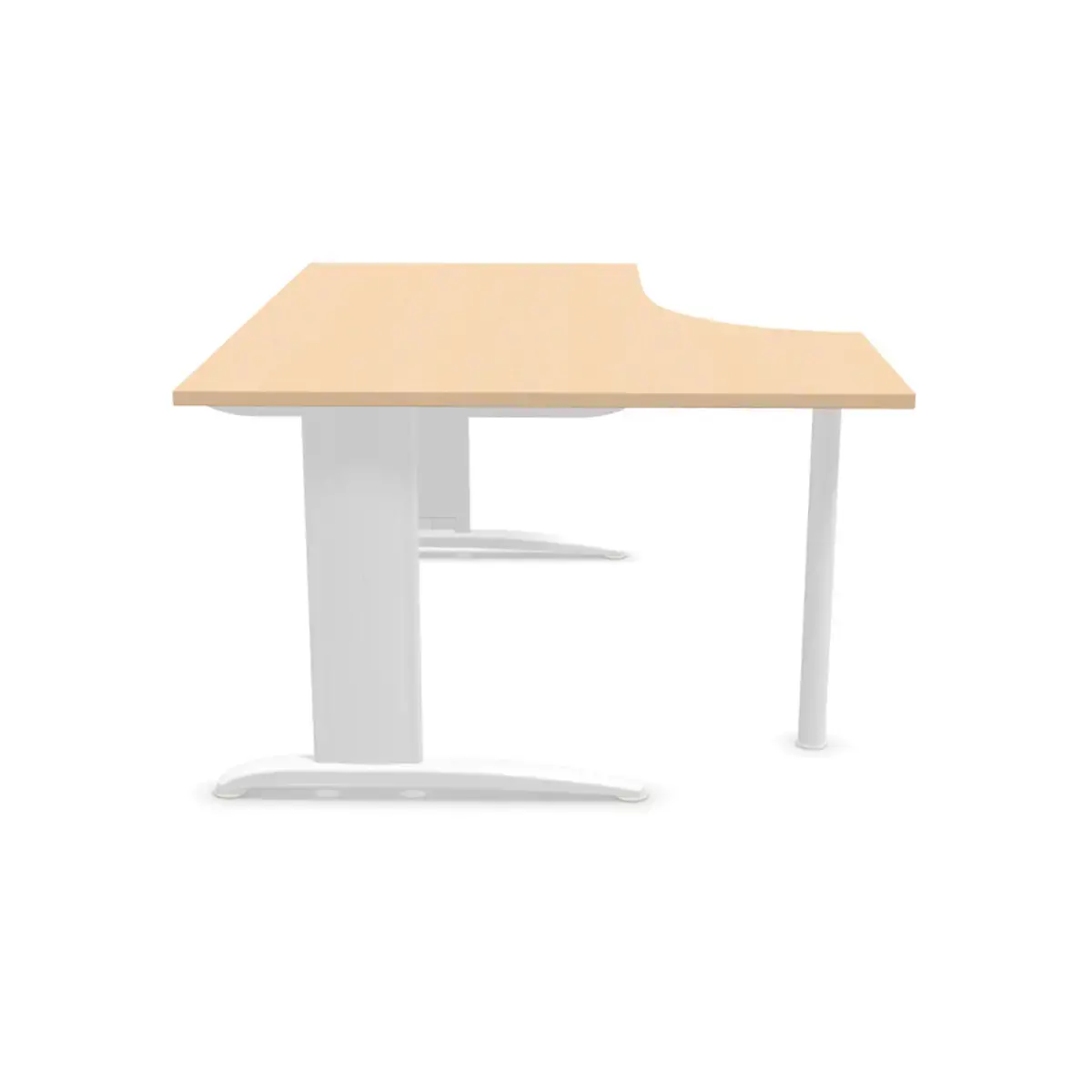Bureau BUENOS AIRES compact retour à gauche hêtre/blanc, L160