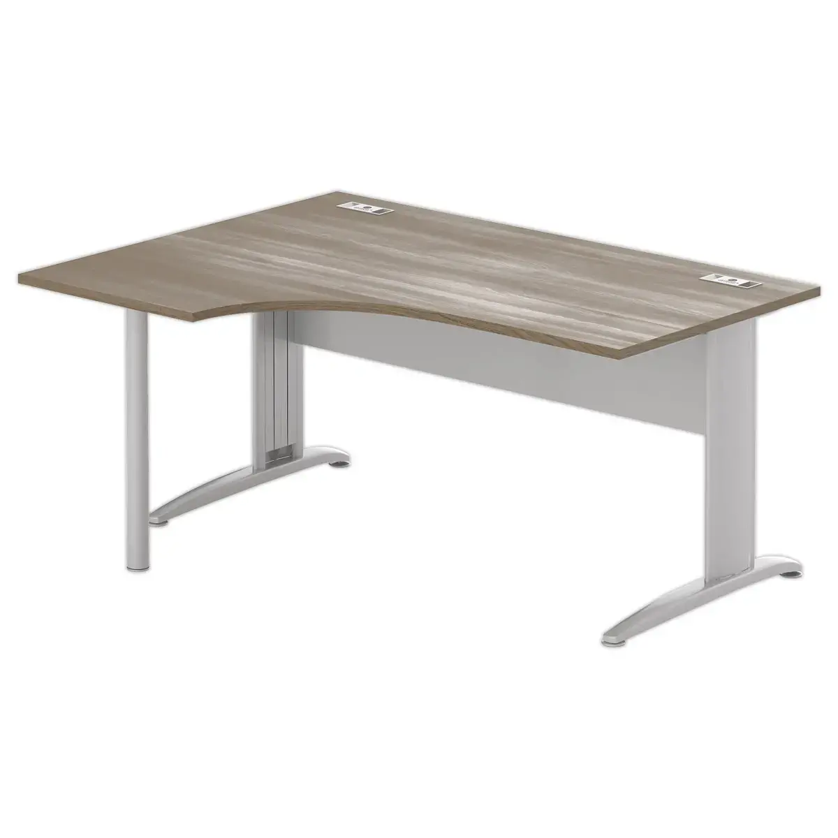 Bureau BUENOS AIRES compact retour &agrave; gauche noyer/alu, L160 