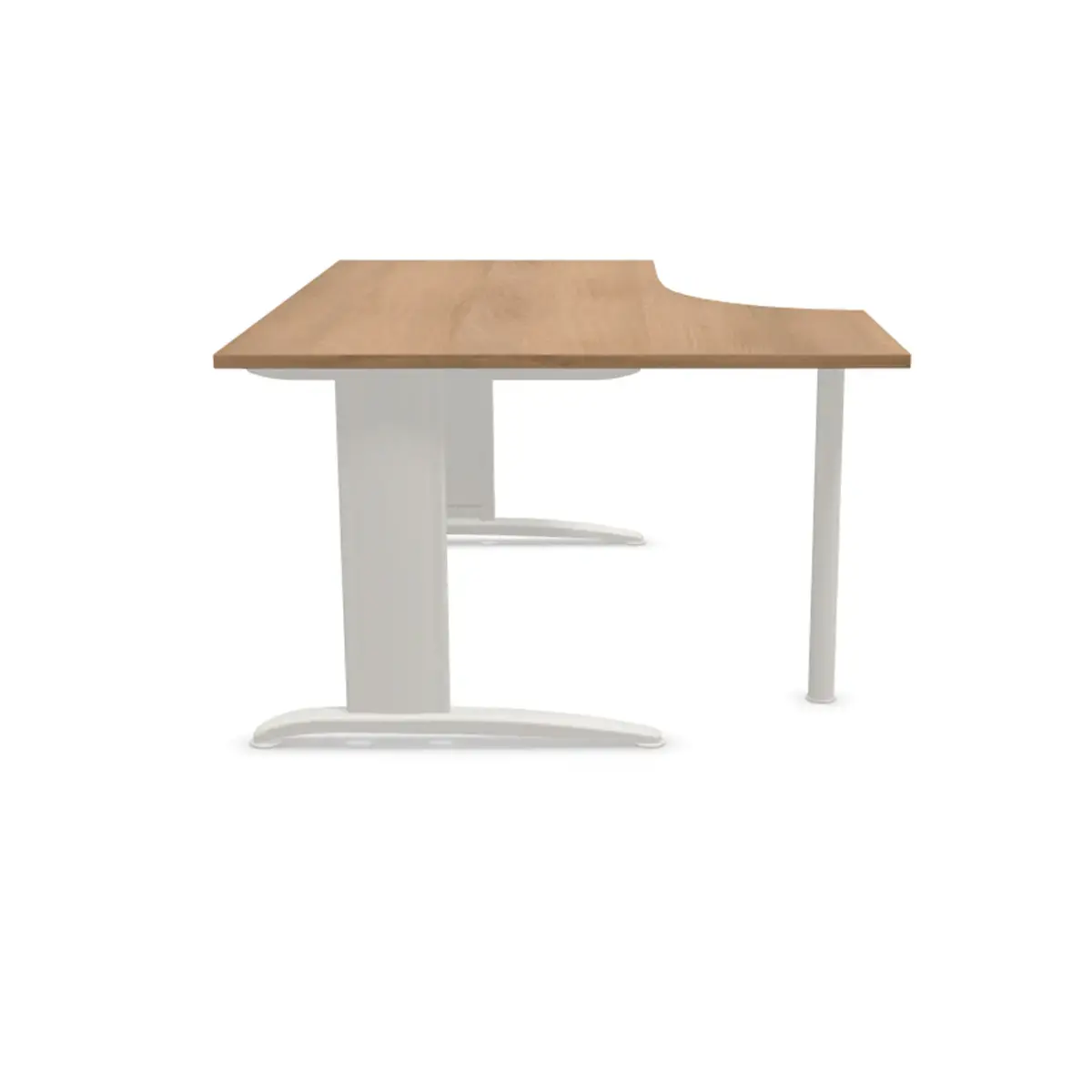Bureau BUENOS AIRES compact retour &agrave; gauche noyer/alu, L160 