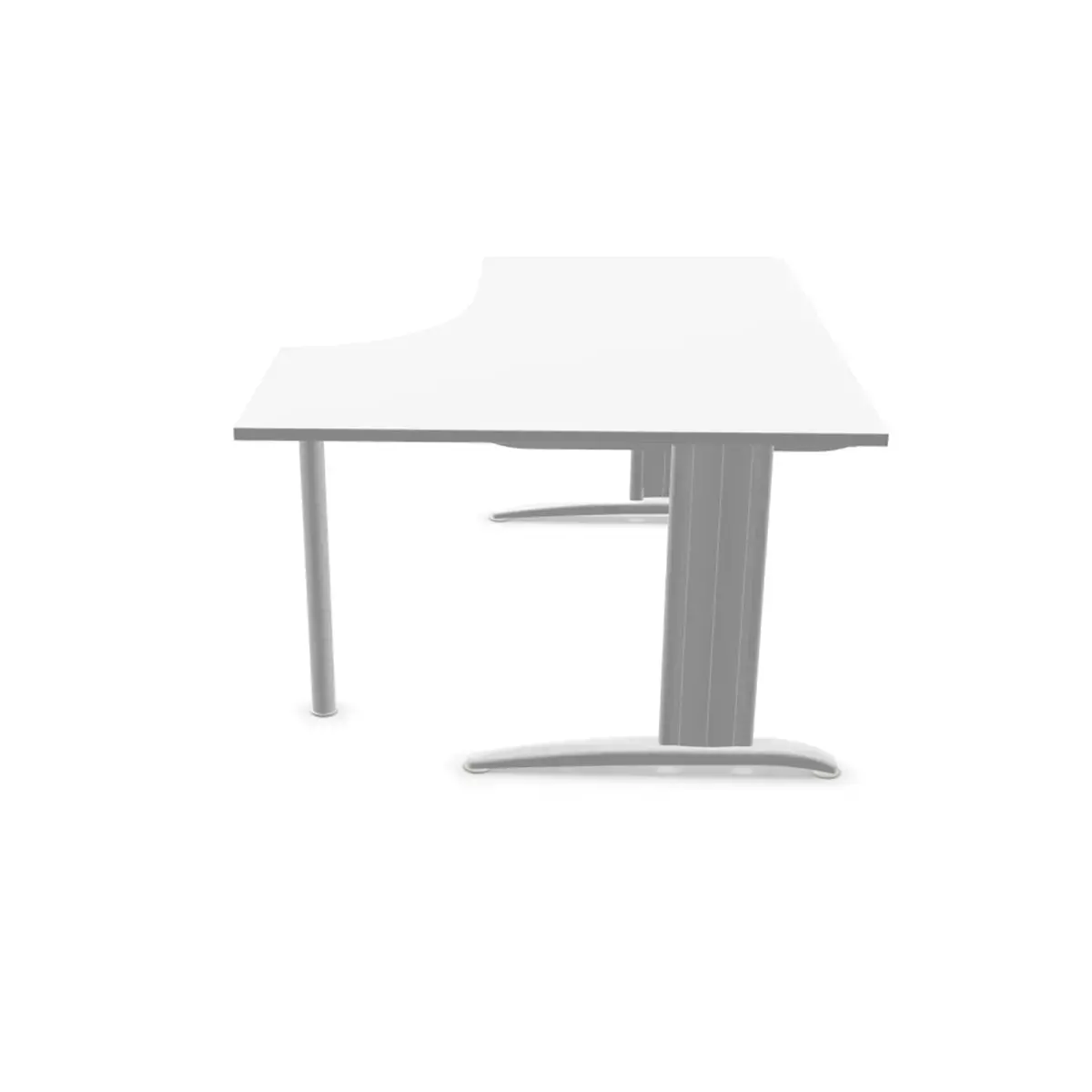 Bureau BUENOS AIRES compact retour à droite blanc/blanc, L160